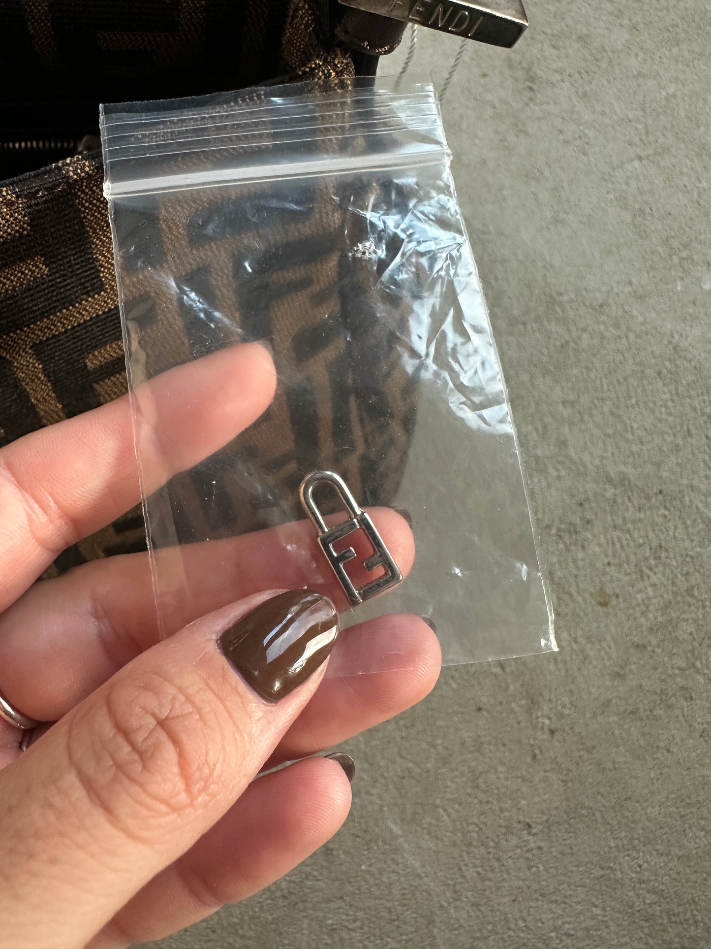 Vintage Fendi Brown Zucca Mama Baguette