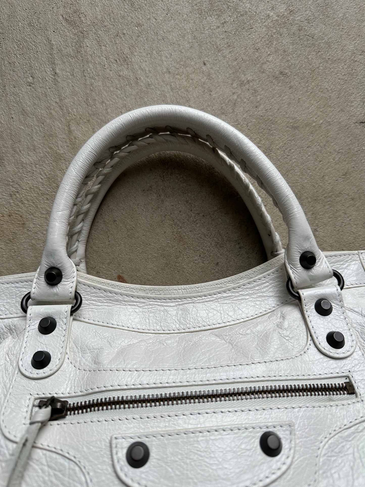 Vintage White Balenciaga City Bag