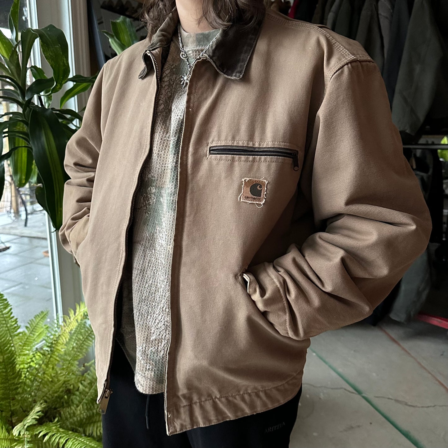 Vintage Carhartt Tan Detroit Jacket - M