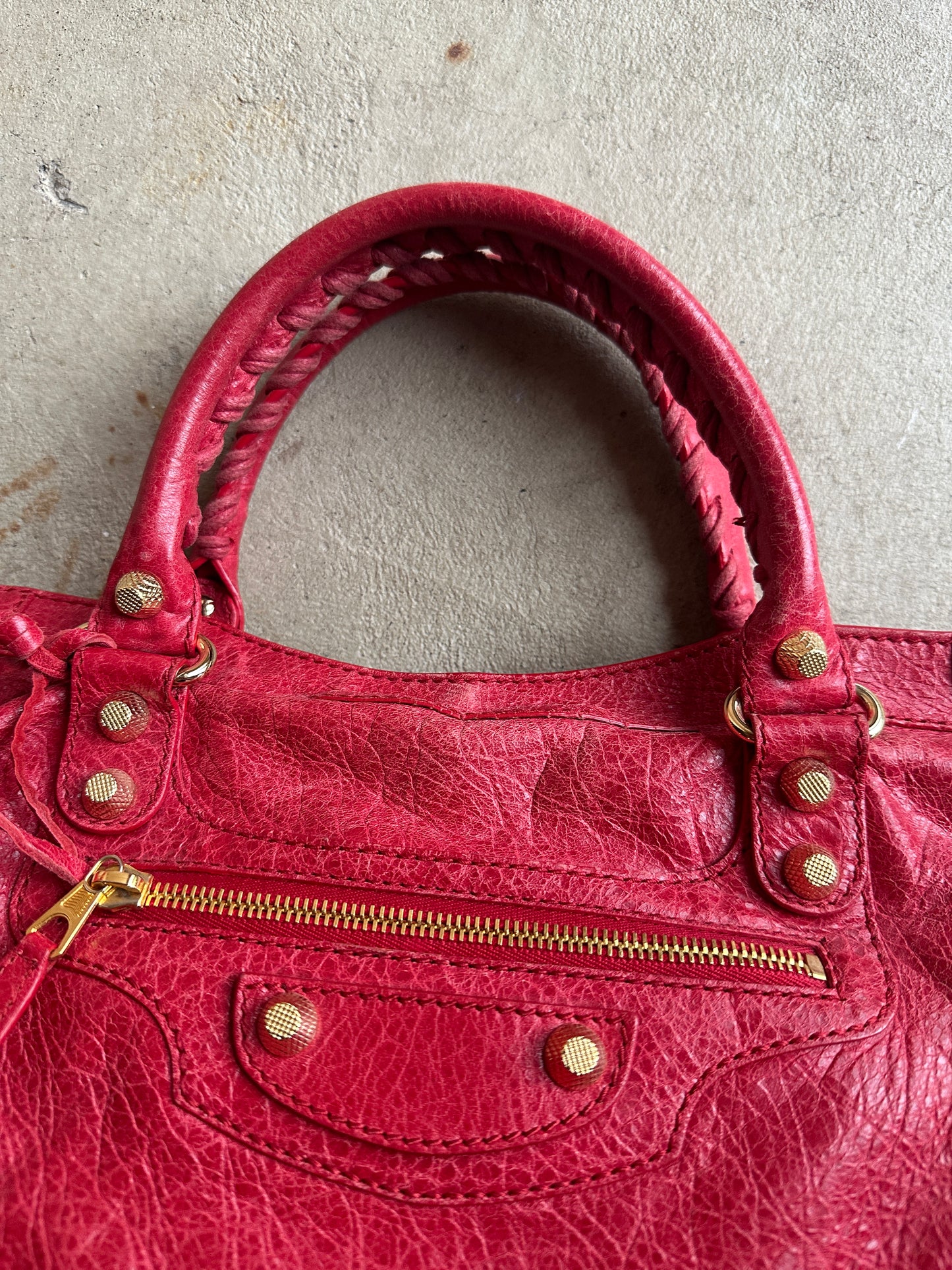 Vintage Red Balenciaga City Bag