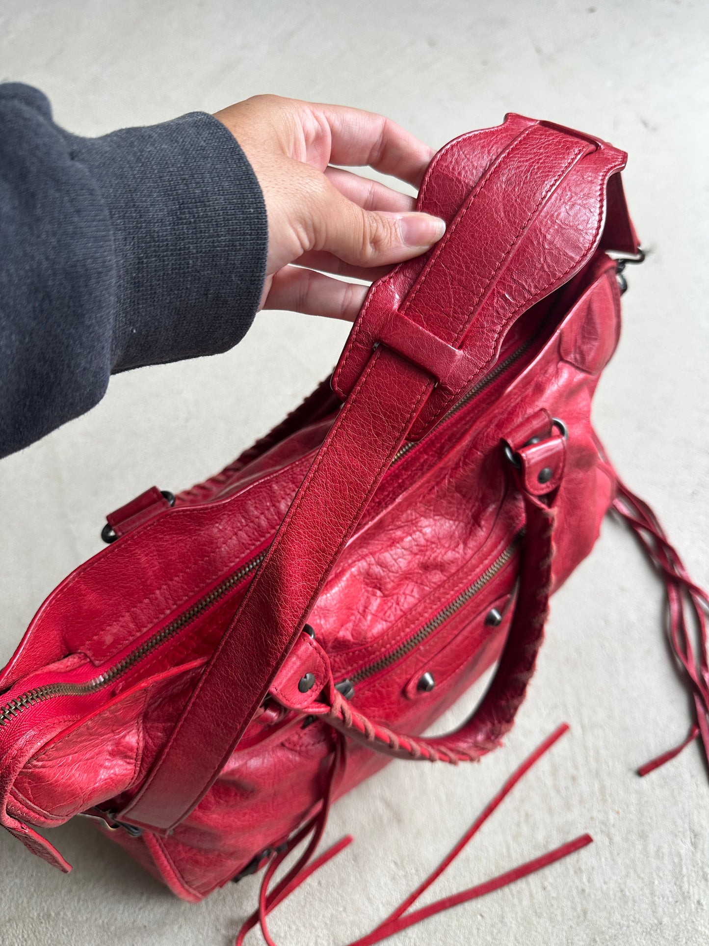 Vintage Red Balenciaga City Bag