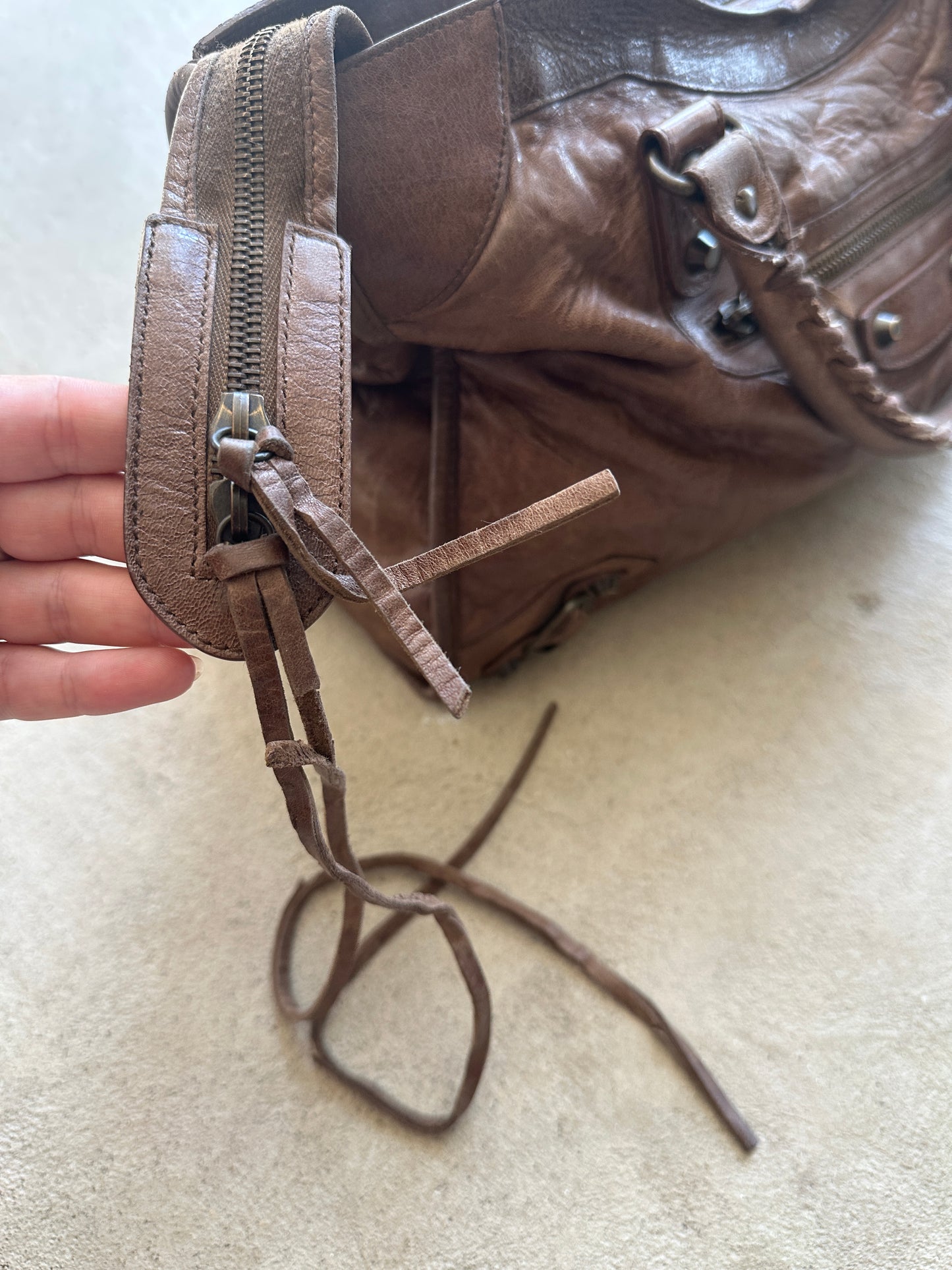 Vintage Brown/Tan Balenciaga City Bag