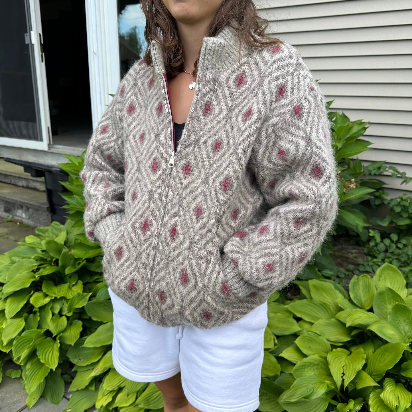 Vintage Woman’s Reversible Fleece Bomber