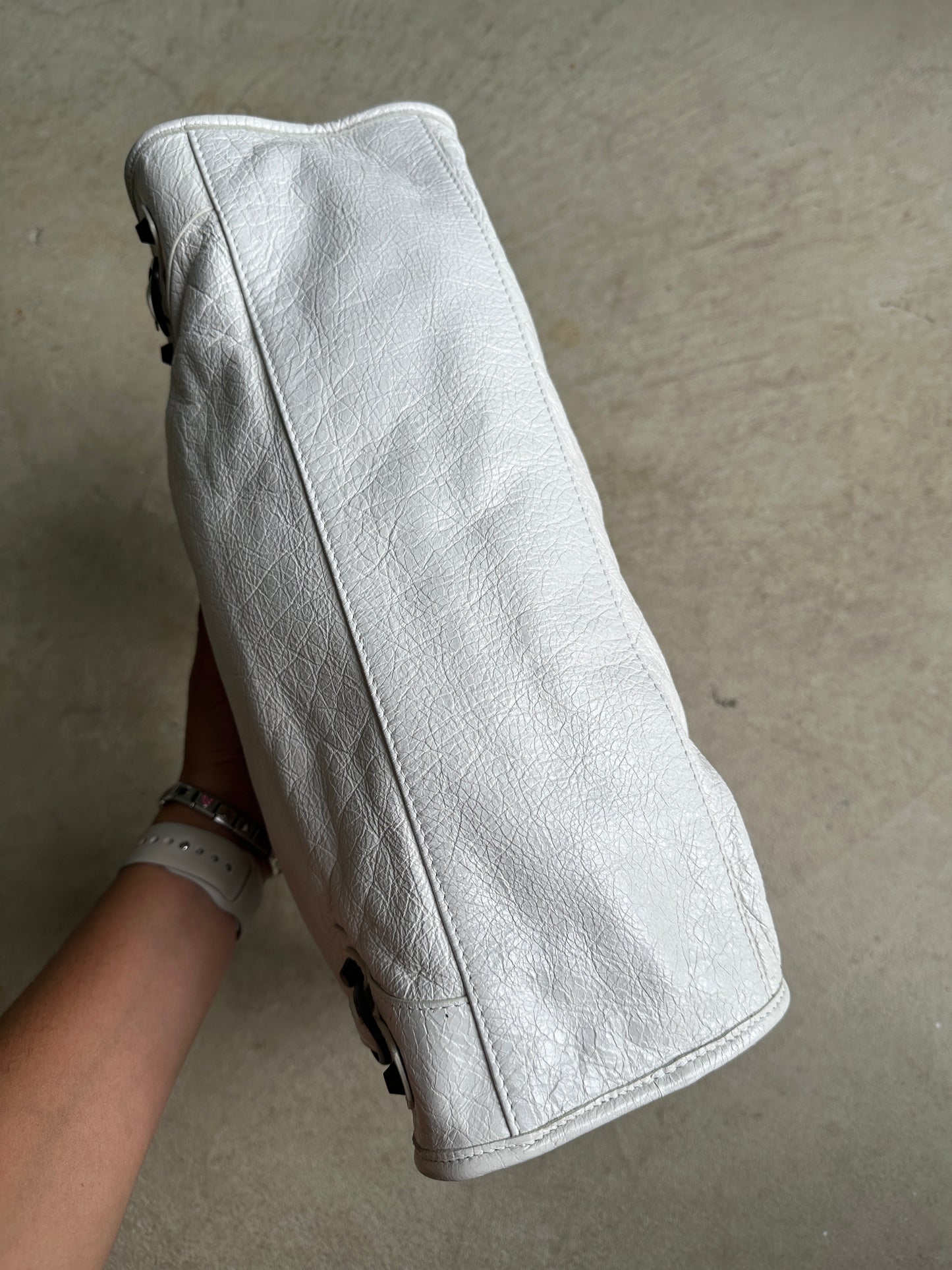 Vintage White Balenciaga City Bag