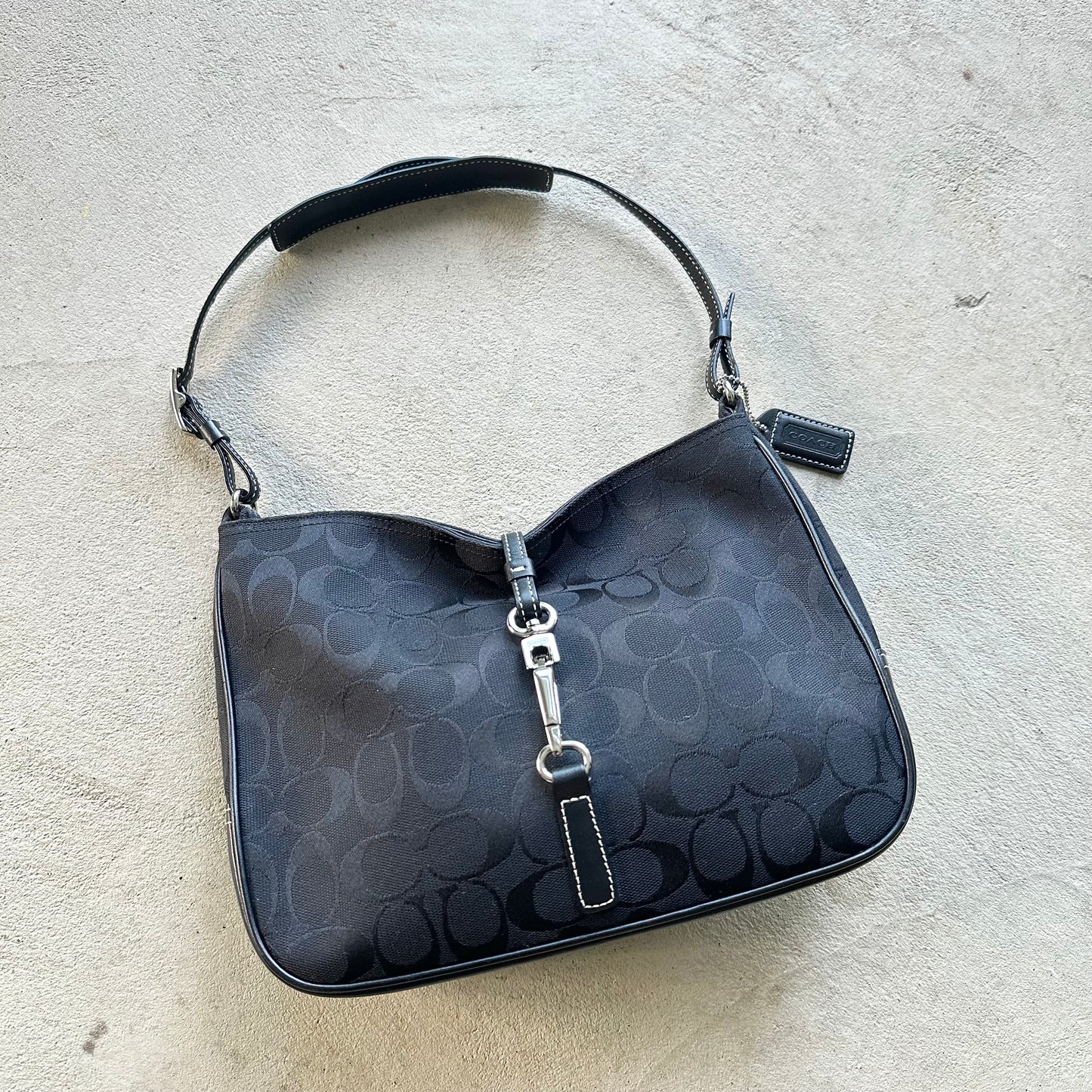 Vintage Y2K Coach Black Canvas Shoulder Bag