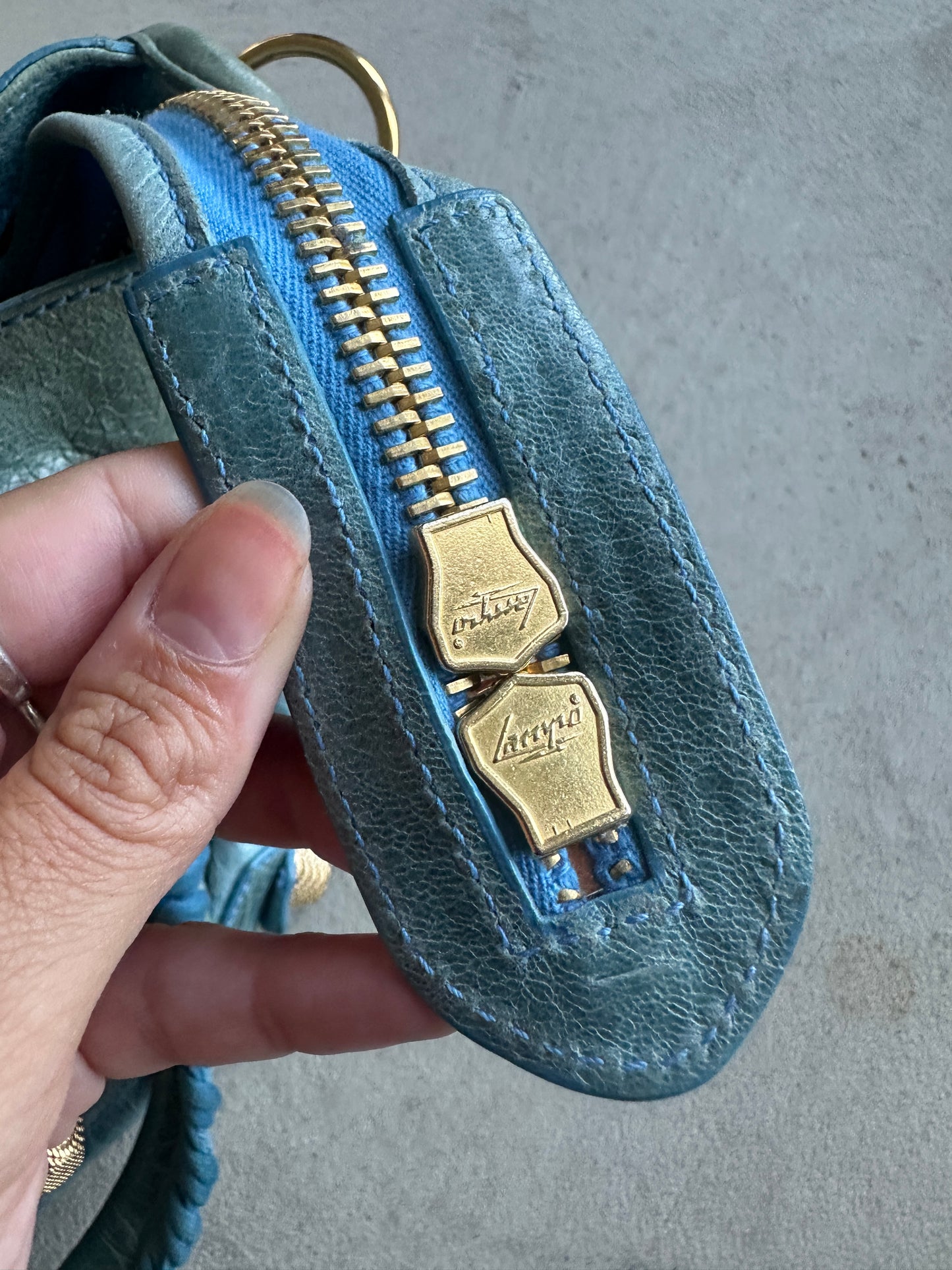 Vintage Faded Blue Balenciaga City Bag