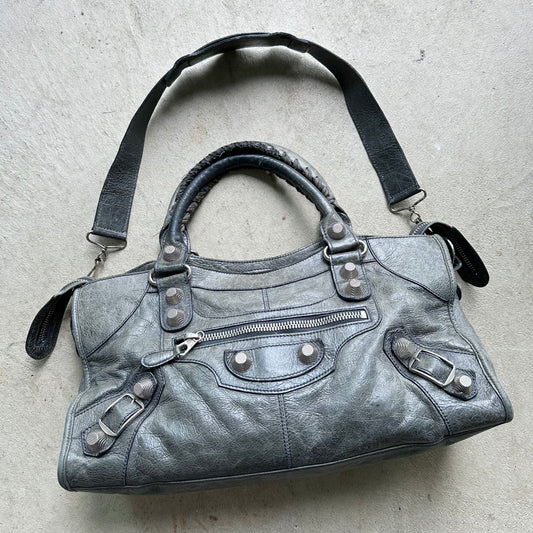 Vintage Y2K Balenciaga Leather City Shoulder Bag