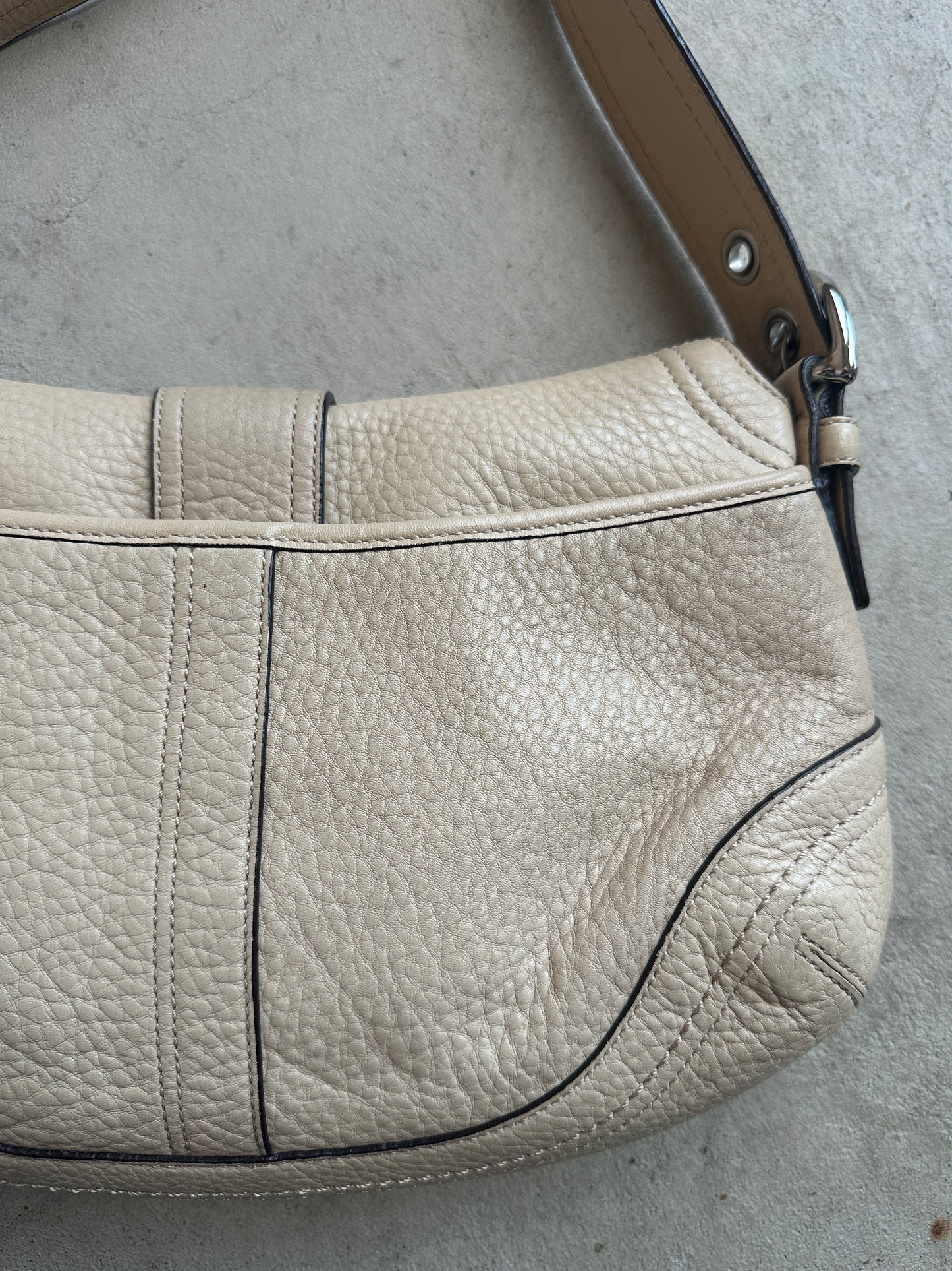 Vintage Coach Beige Soho Shoulder Bag