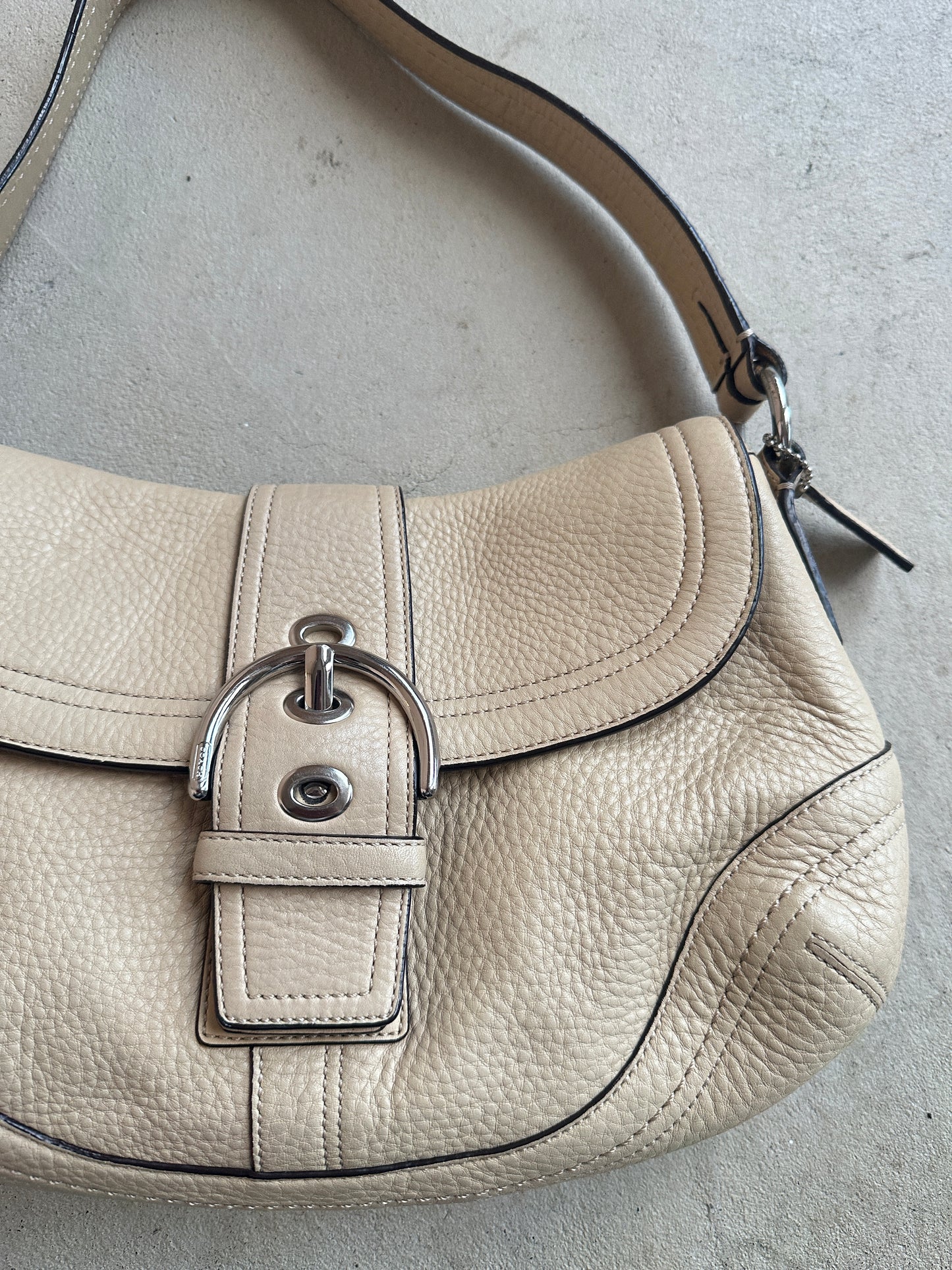 Vintage Coach Beige Soho Shoulder Bag