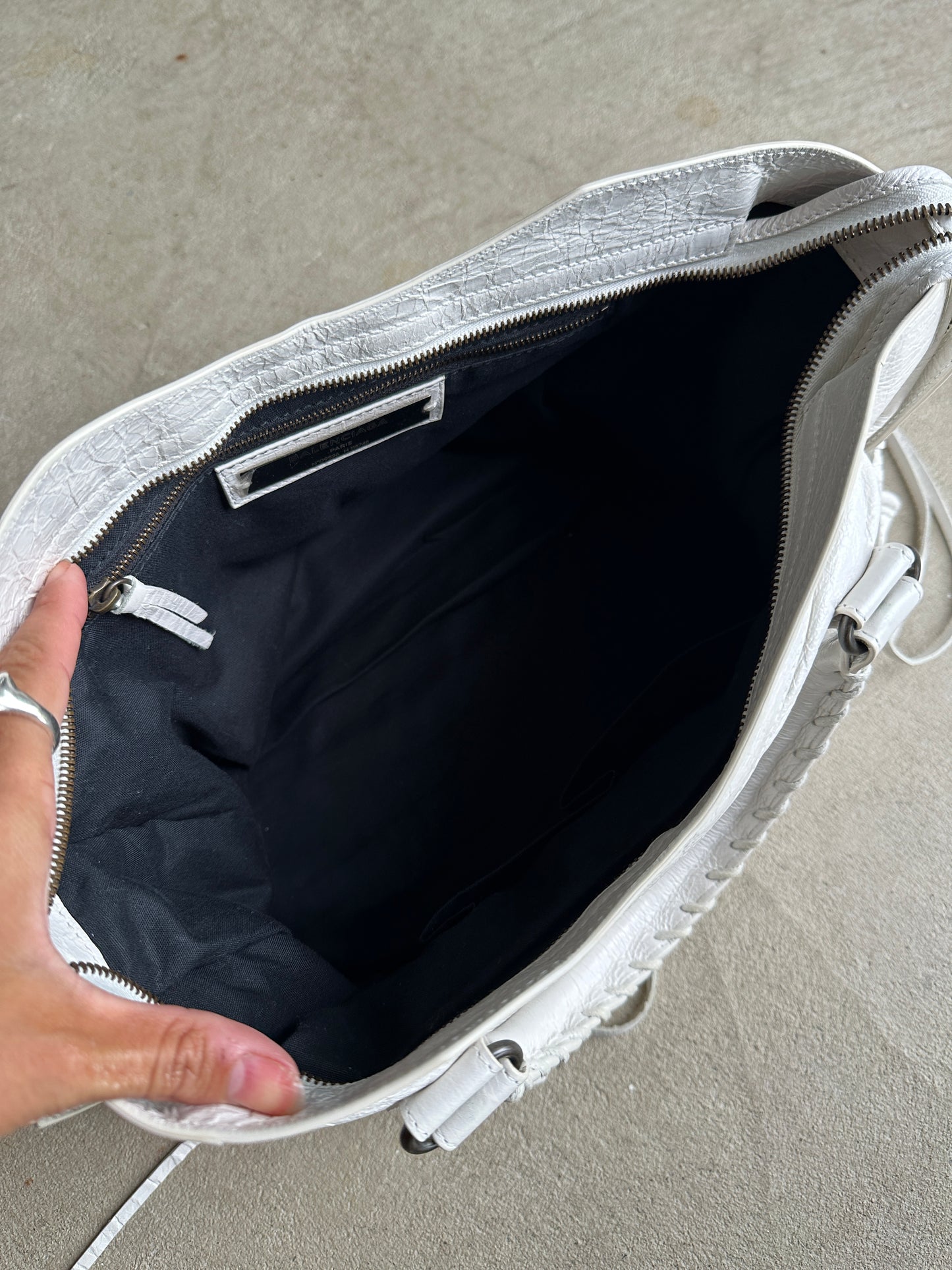 Vintage White Balenciaga City Bag