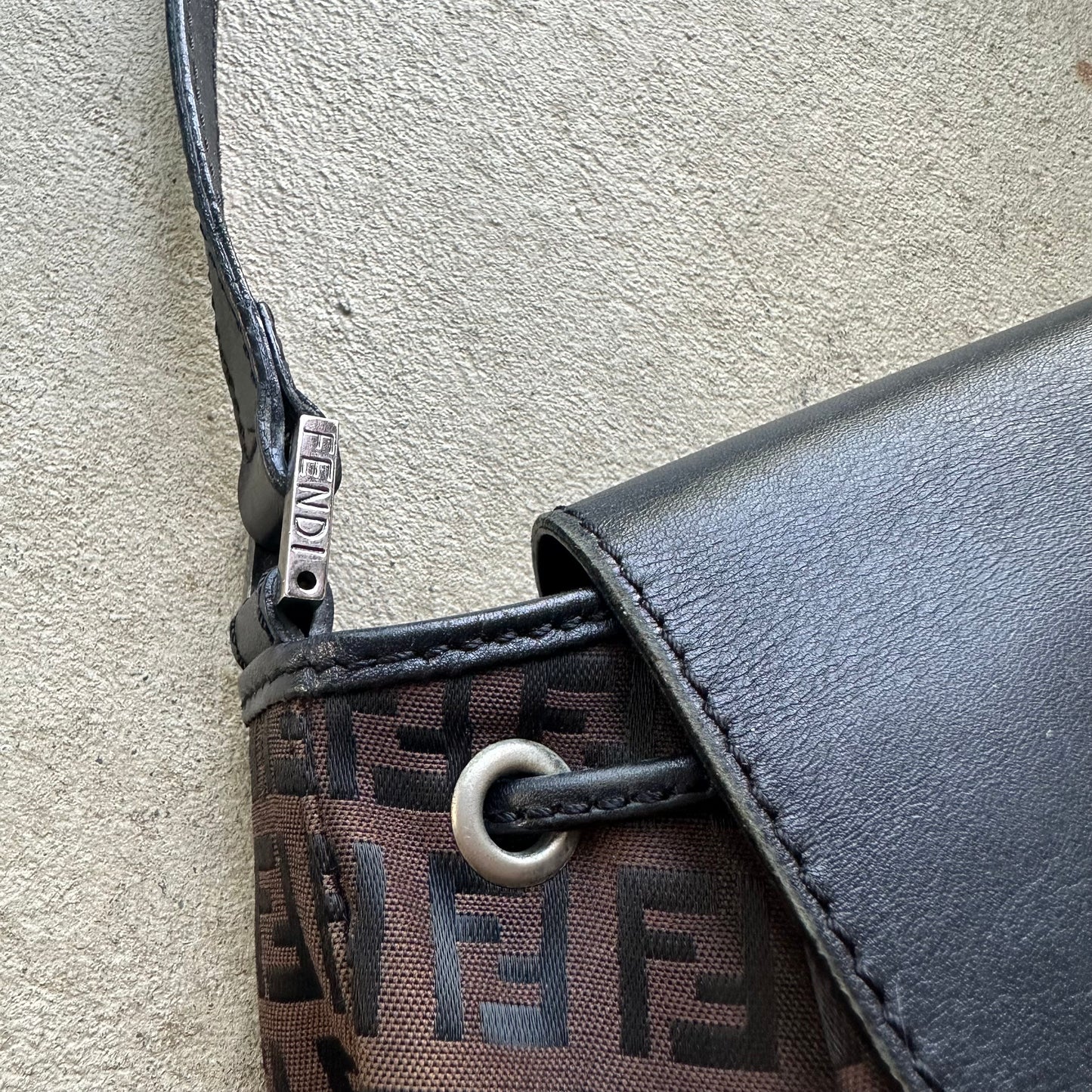 Vintage Fendi Baguette Style Brown Shoulder Bag