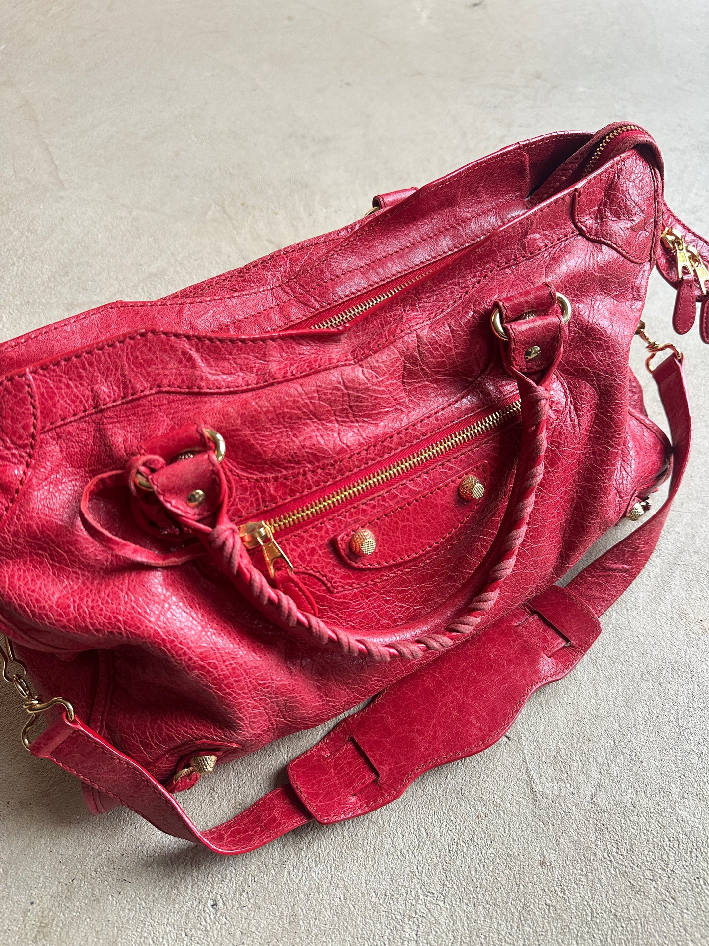 Vintage Red Balenciaga City Bag