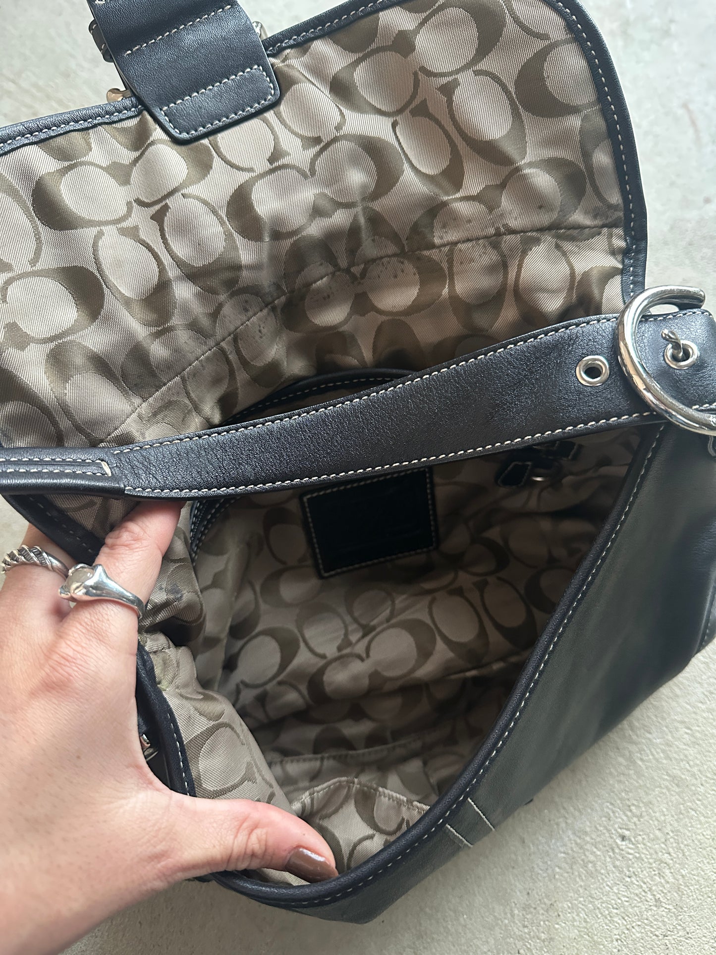 Vintage Coach Black Leather Soho Shoulder Bag