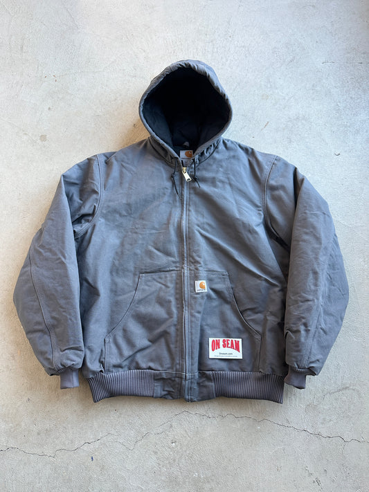 Vintage Grey Carhartt Hooded Jacket (Made in USA) - L