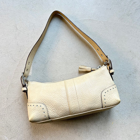 Vintage Y2K Coach Tan Leather Baguette Shoulder Bag