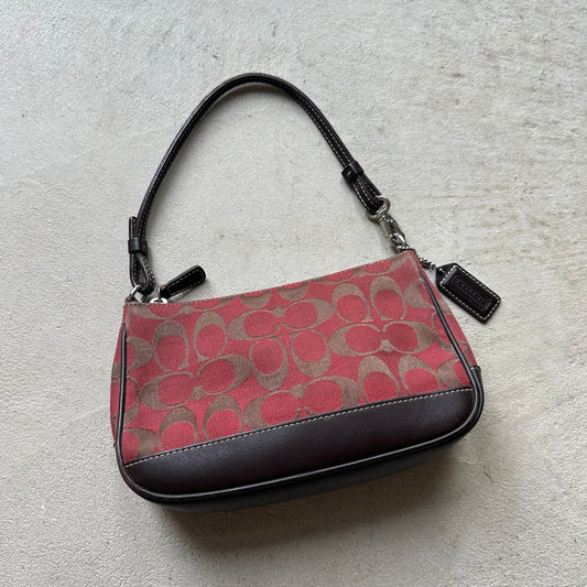 Vintage Y2K Coach Red & Brown Demi Mini Shoulder Bag