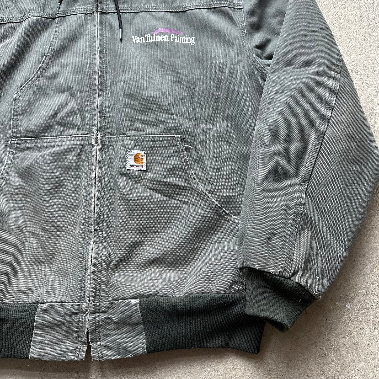 Vintage Carhartt Green Hooded Jacket - L