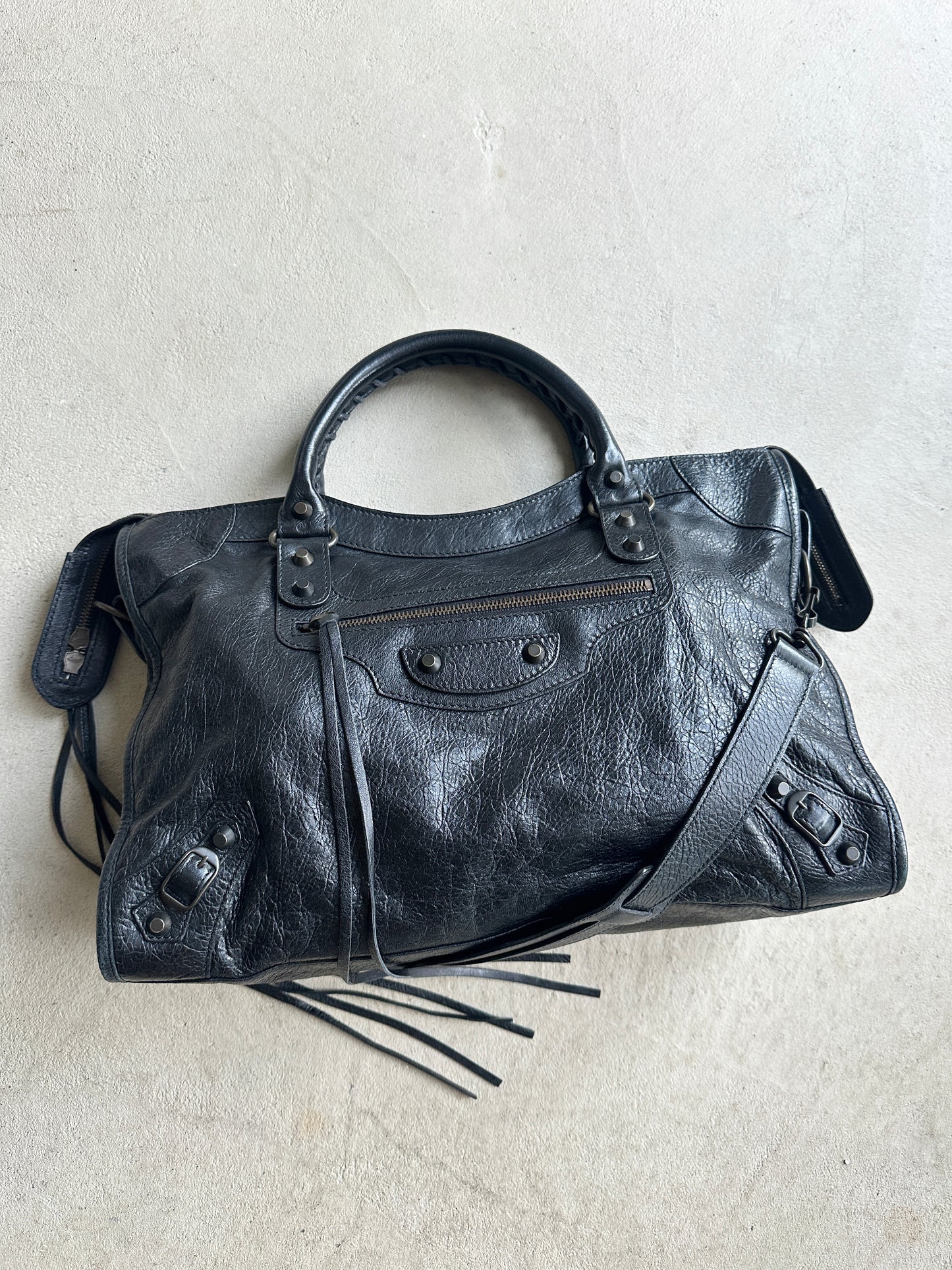 Vintage Black Balenciaga City Bag