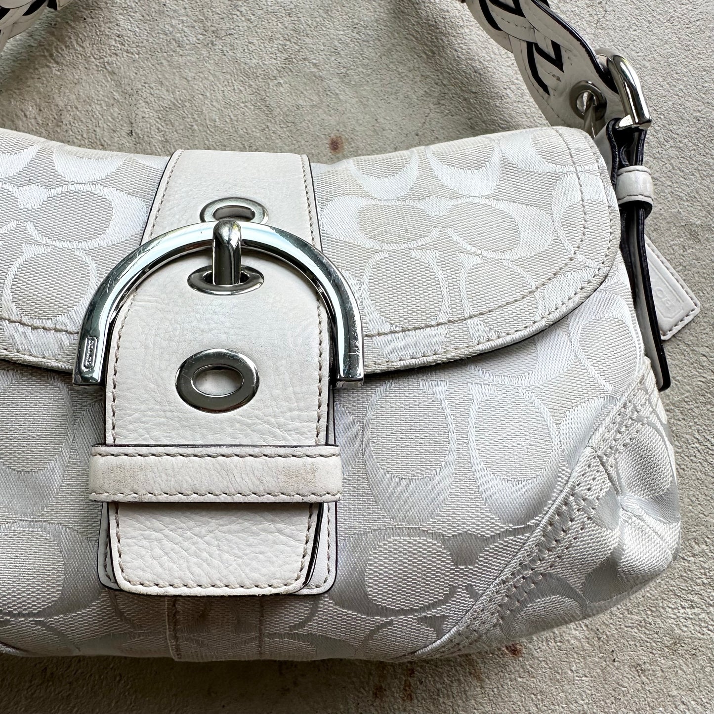 Vintage Y2K Coach White Mini Soho Shoulder Bag