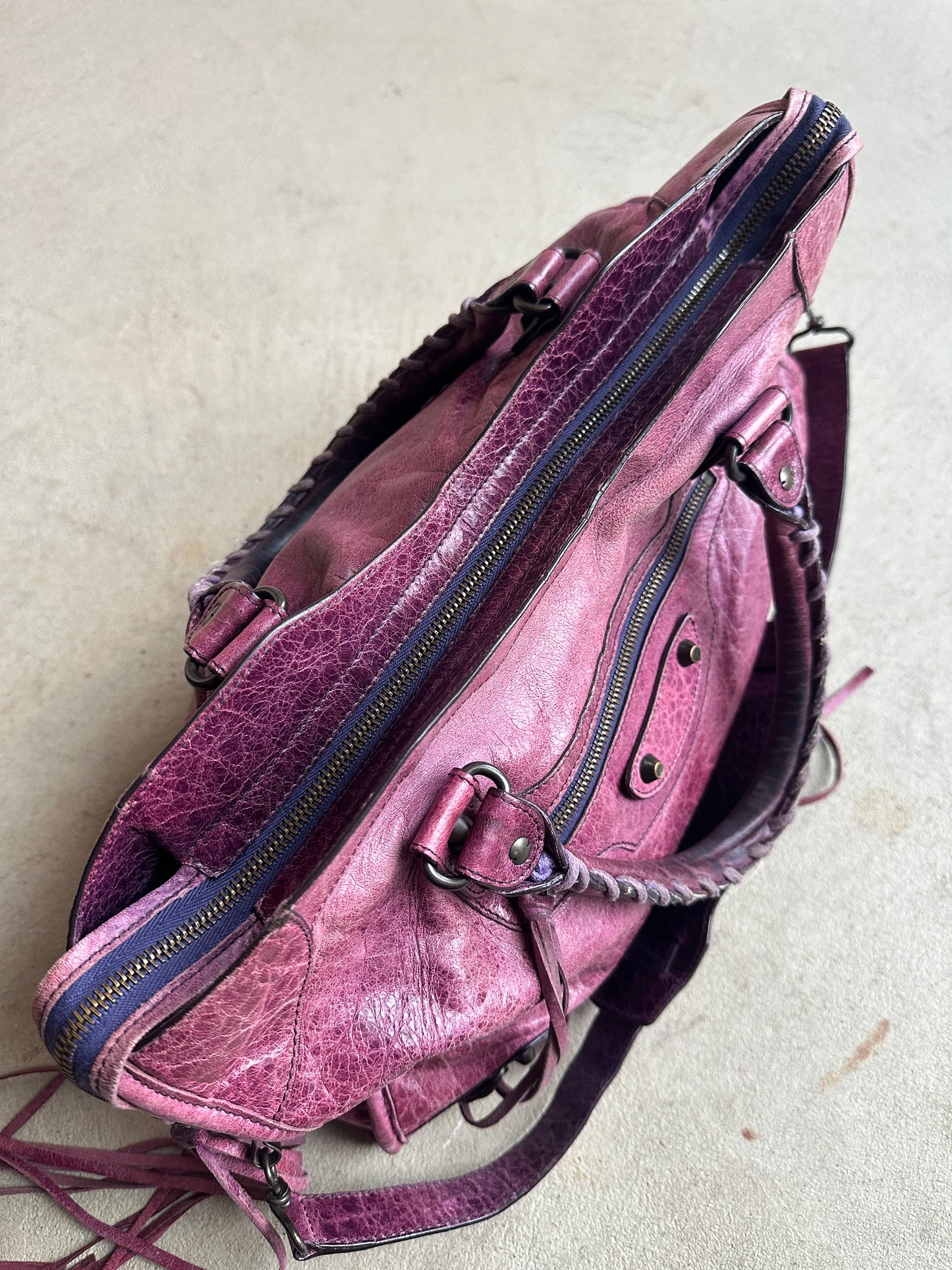 Vintage Maroon/burgundy Balenciaga City Bag