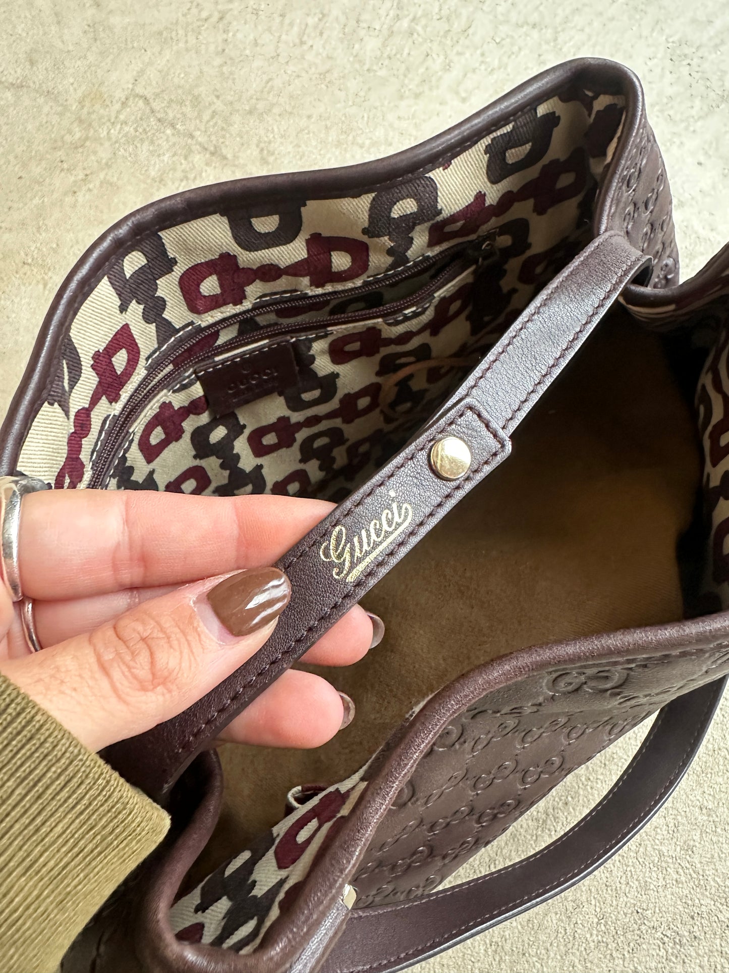 Gucci Brown Leather Abbey Shoulder Bag