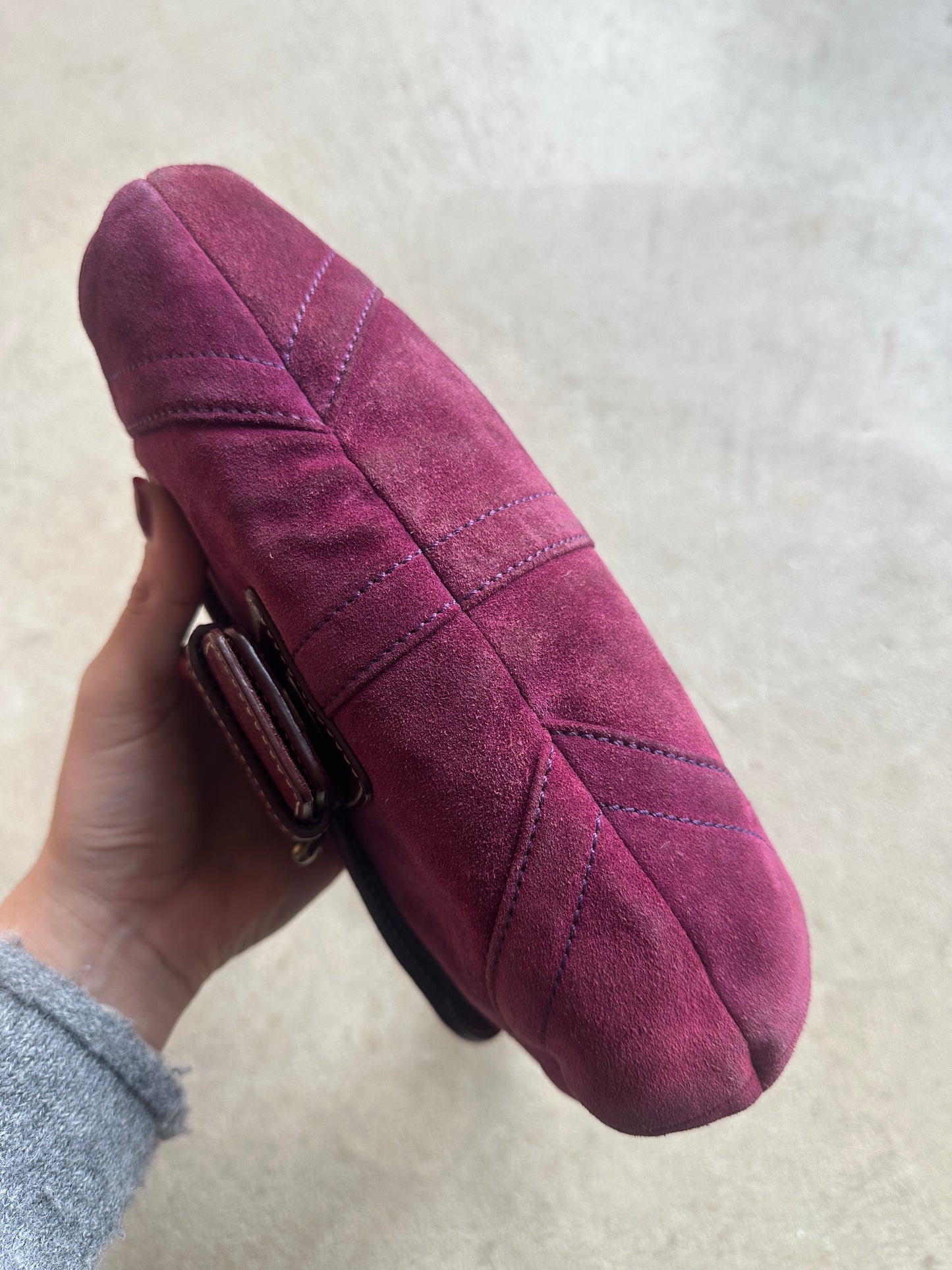 Vintage Purple Suede Coach Soho Mini Shoulder Bag