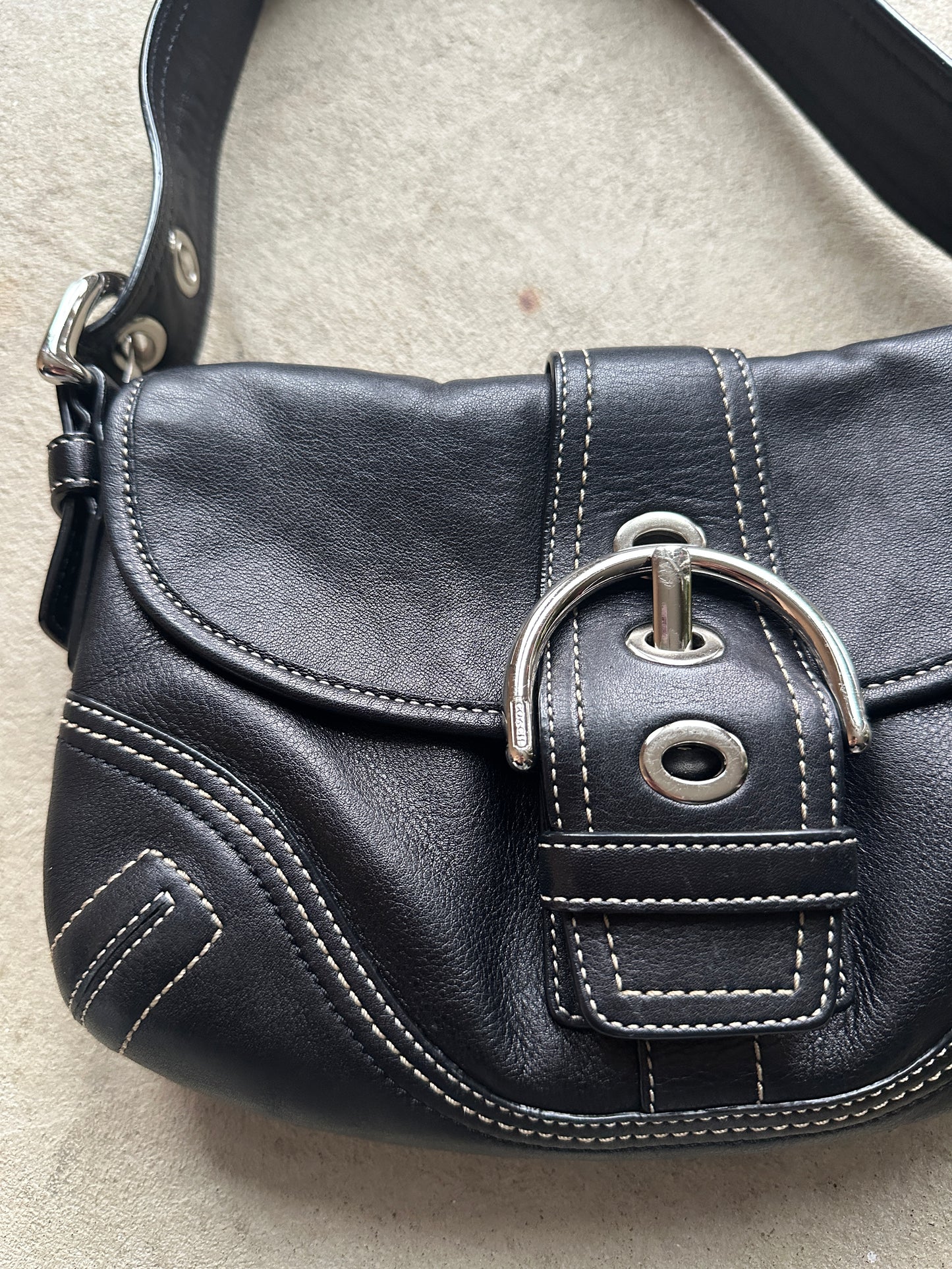 Vintage Coach Black Mini Soho Shoulder Bag