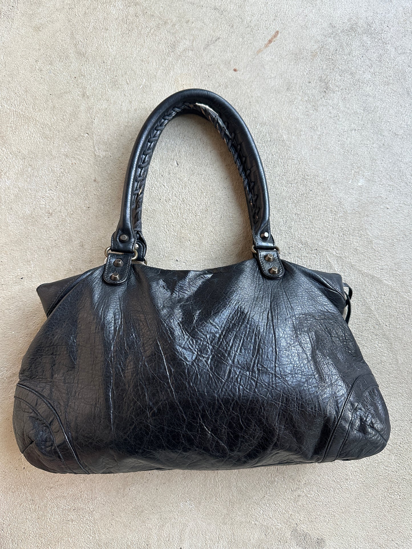 Vintage Black Balenciaga City Style Shoulder Bag