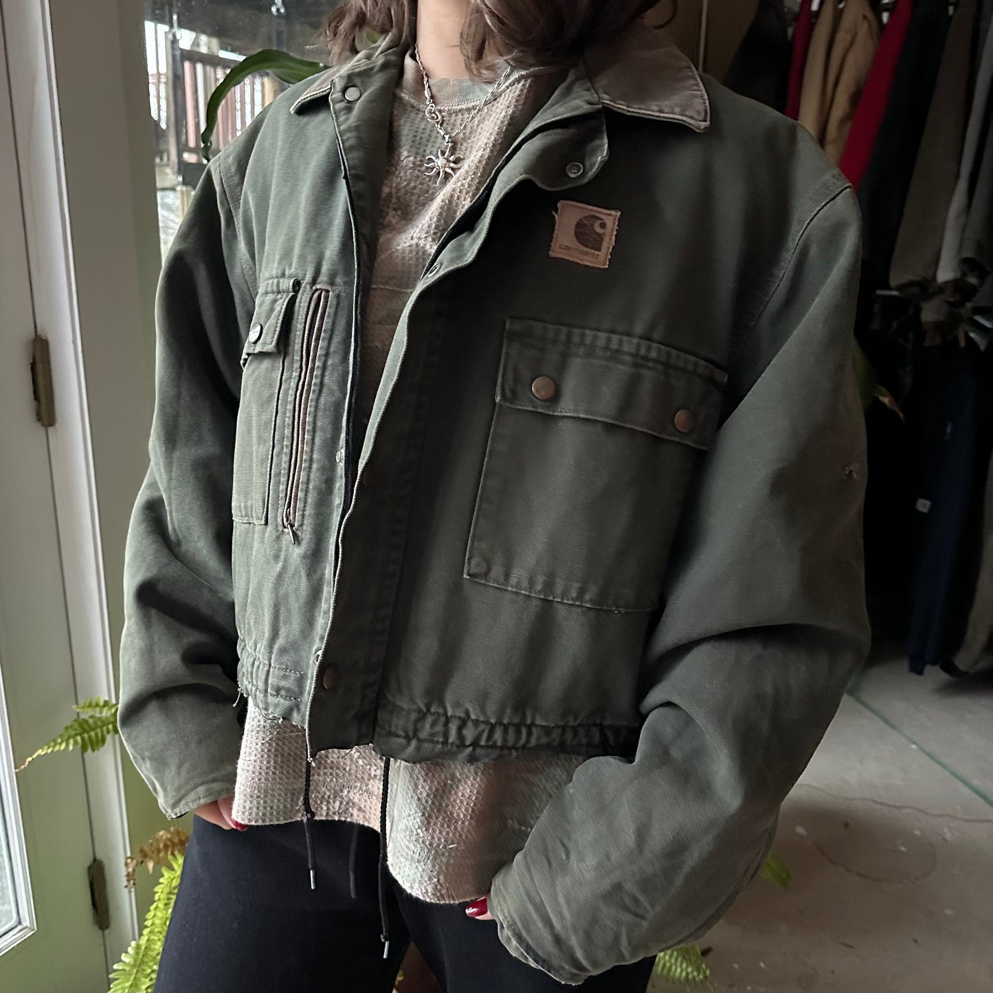 Vintage Carhartt Cropped Green Jacket