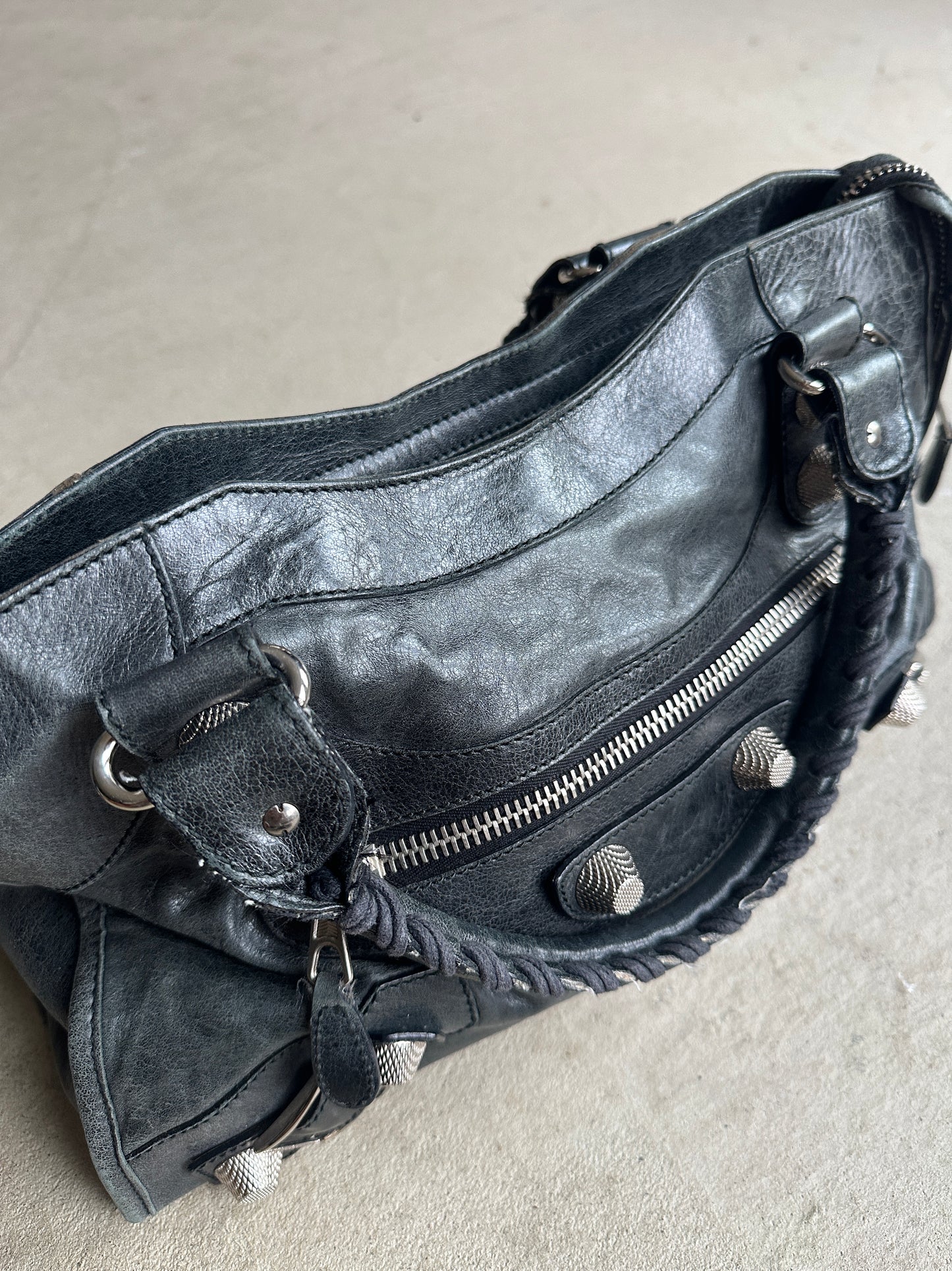 Vintage Faded Black Balenciaga City Bag