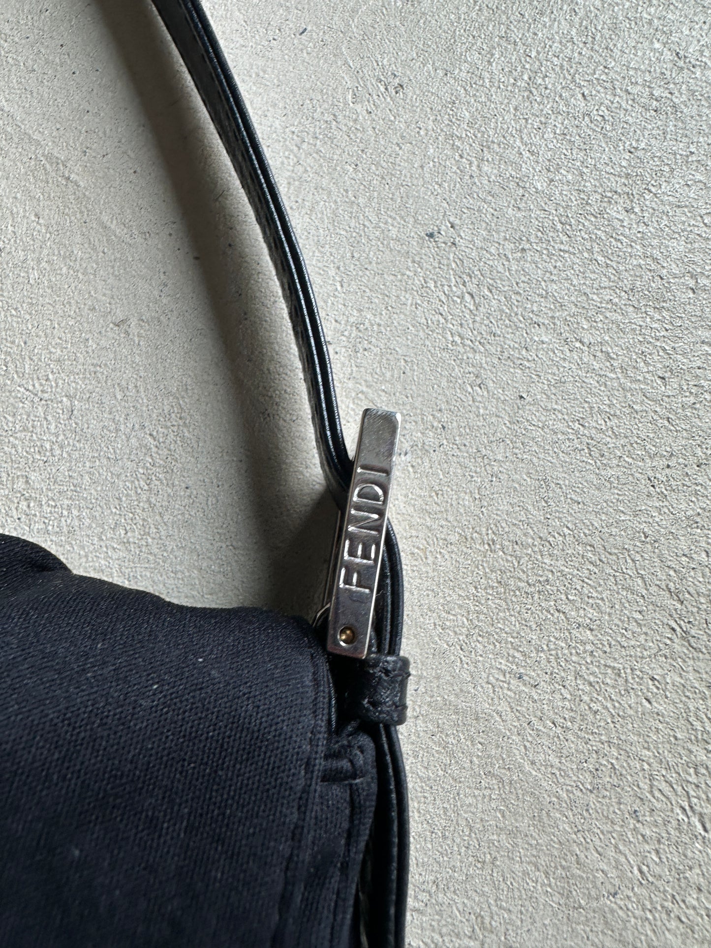 Vintage Fendi Black Nylon Baguette
