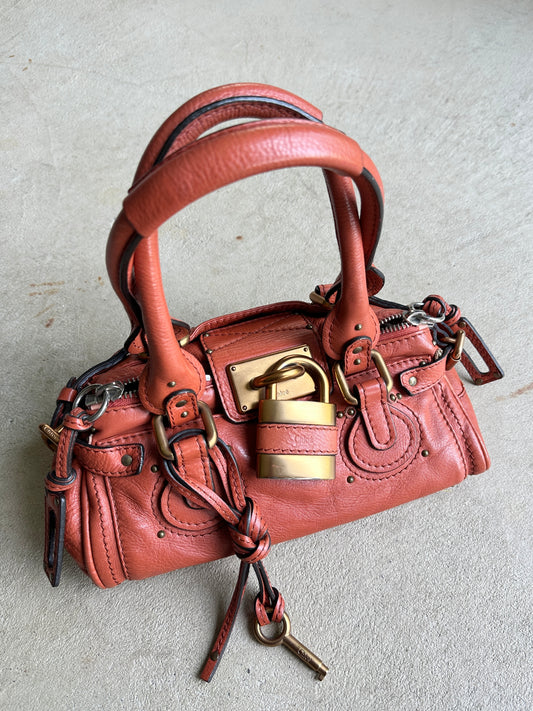 Vintage Light Orange Mini Chloé Paddington Shoulder Bag