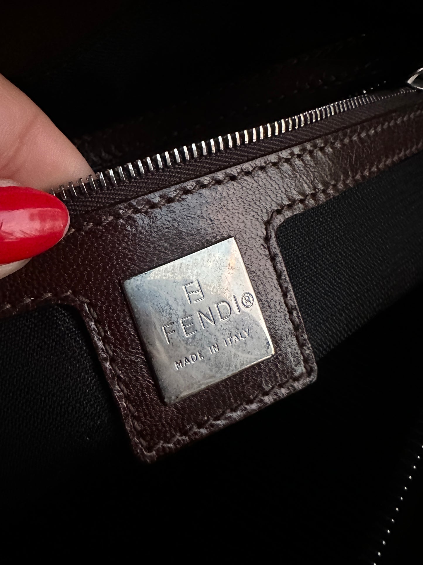 Vintage Brown Suede Fendi Shoulder Bag