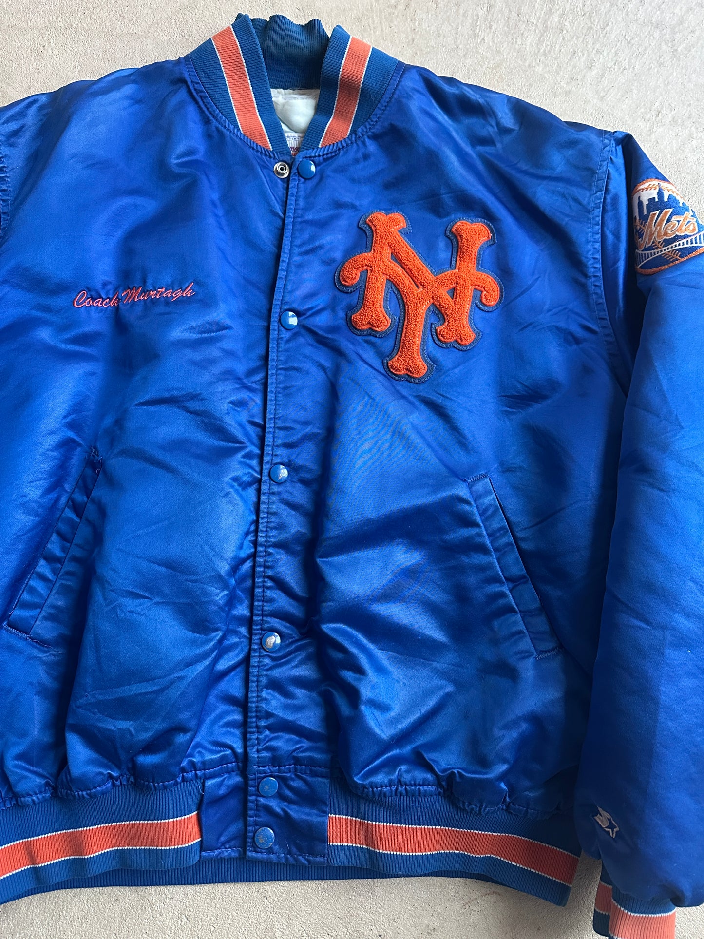 Vintage Mets Satin Warmup Jacket