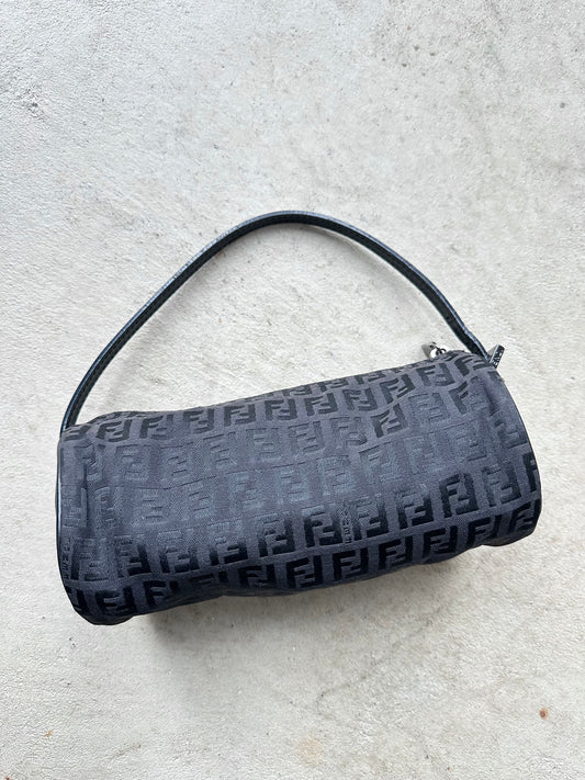Vintage Fendi Zucchini Black Mini Clutch Bag