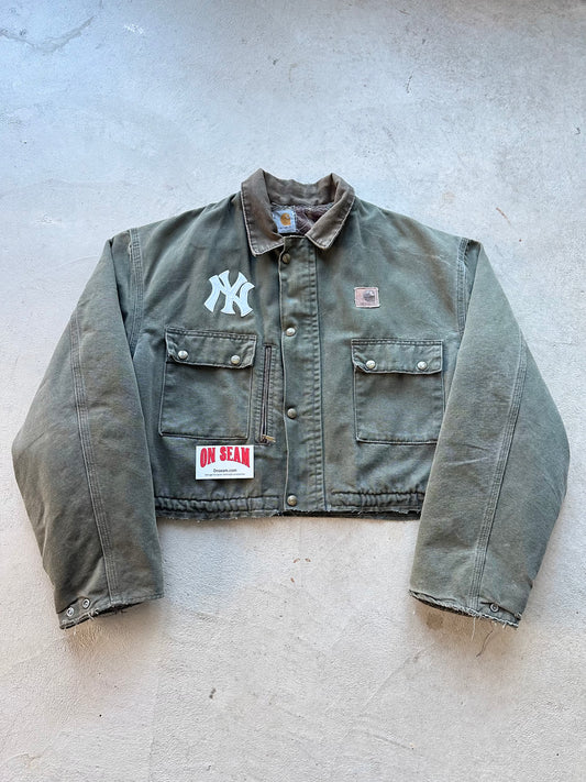 Vintage Yankees Carhartt Cropped Green Jacket