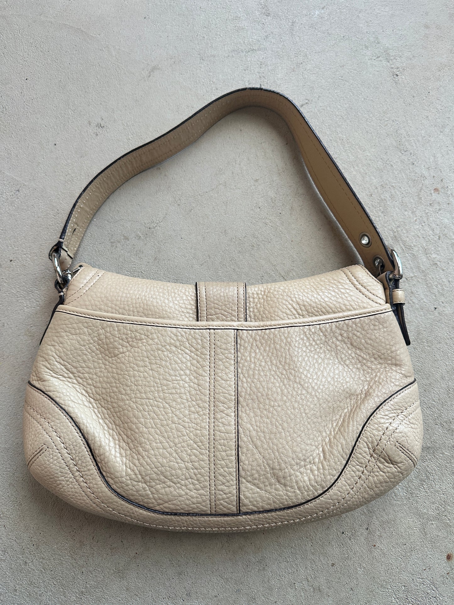 Vintage Coach Beige Soho Shoulder Bag