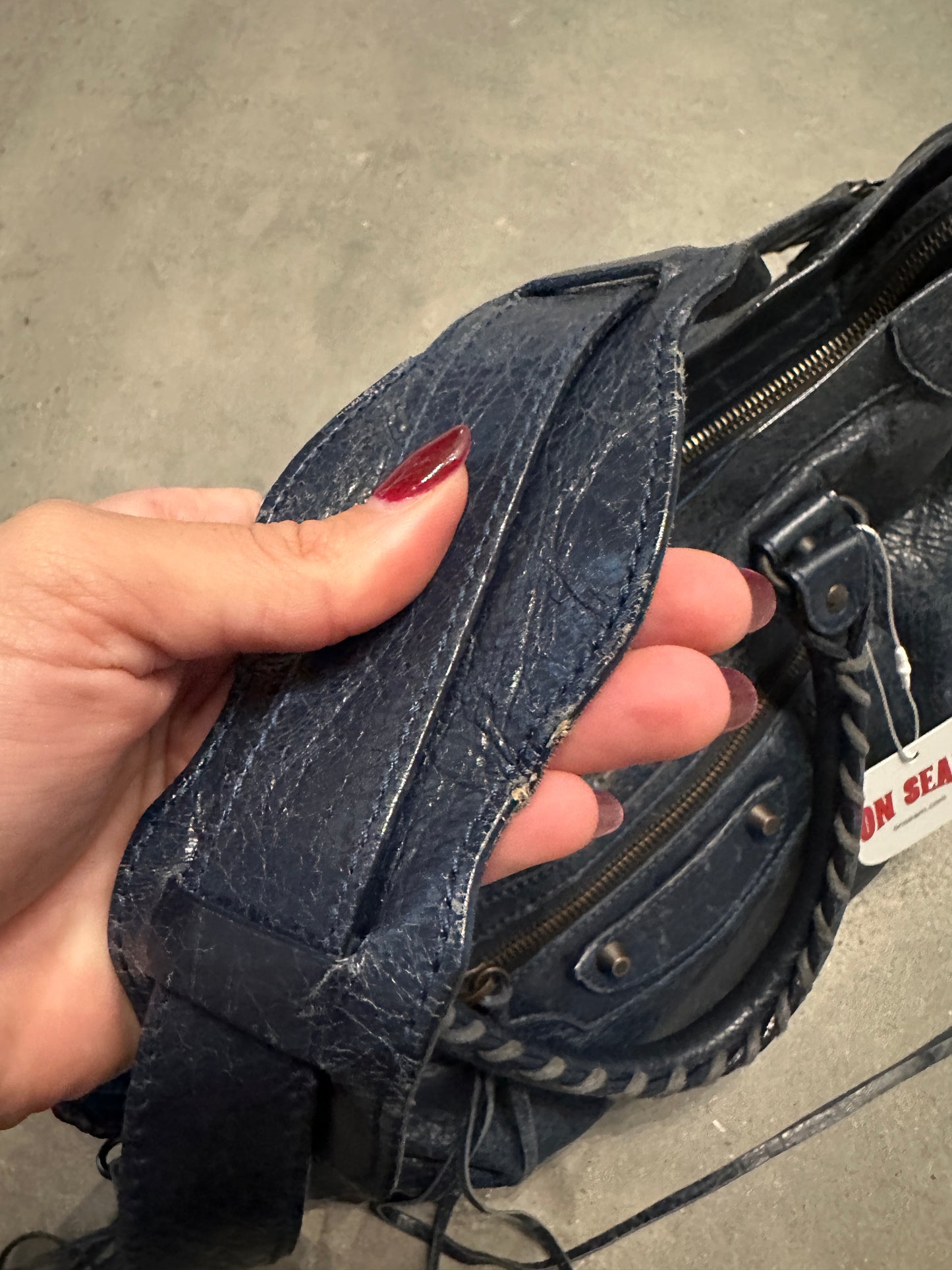Vintage Navy Balenciaga City Bag