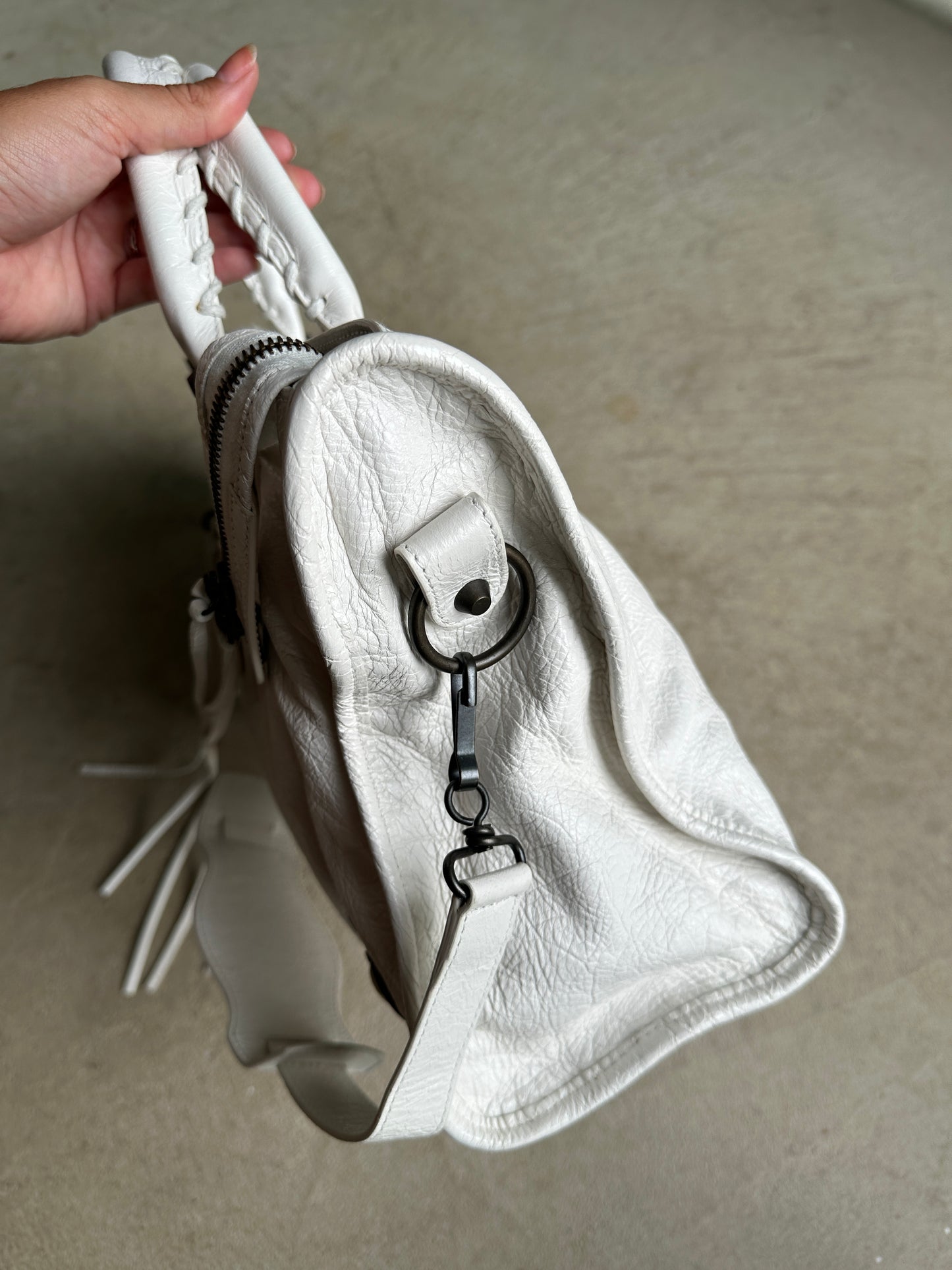 Vintage White Balenciaga City Bag