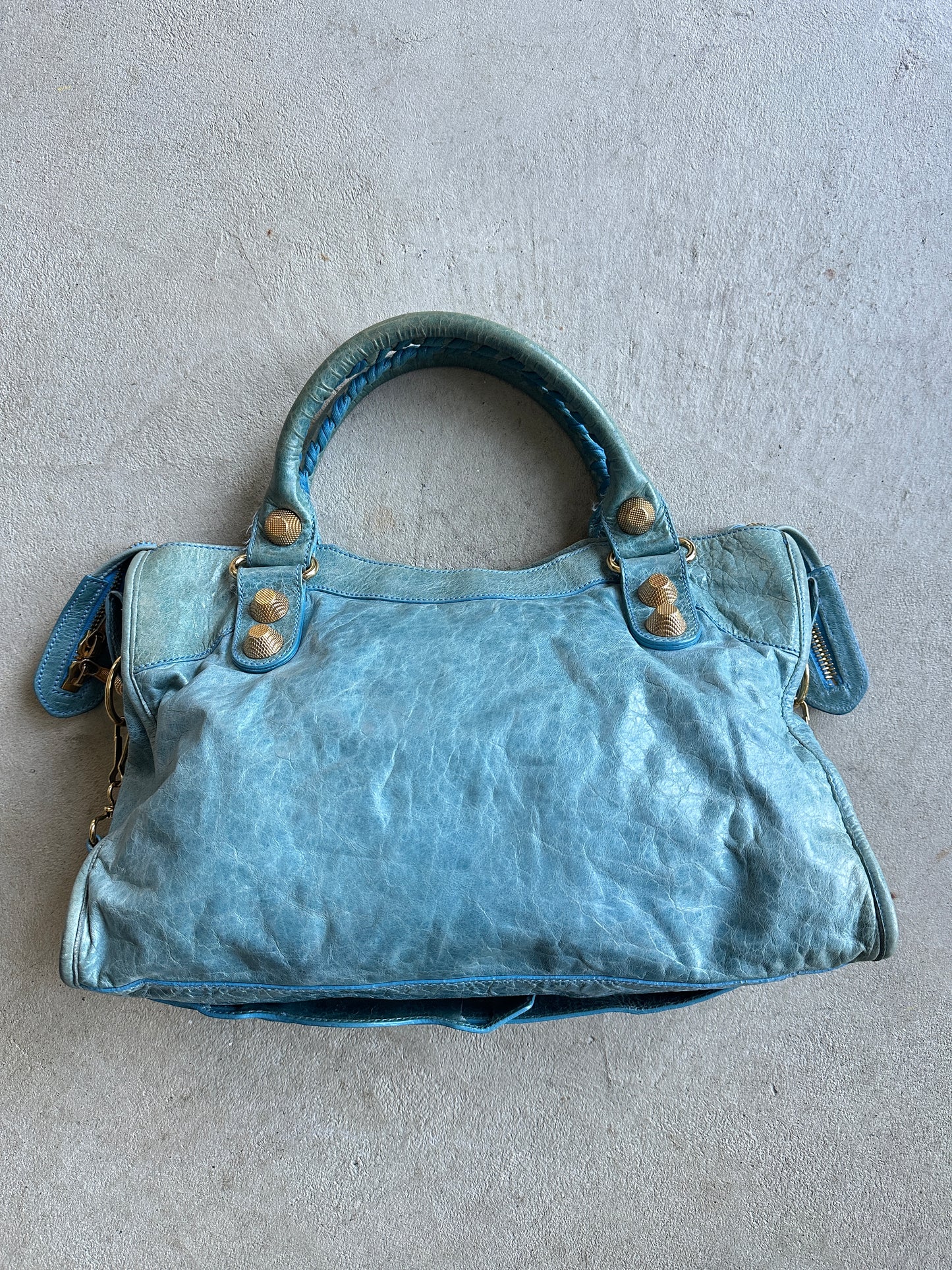 Vintage Faded Blue Balenciaga City Bag