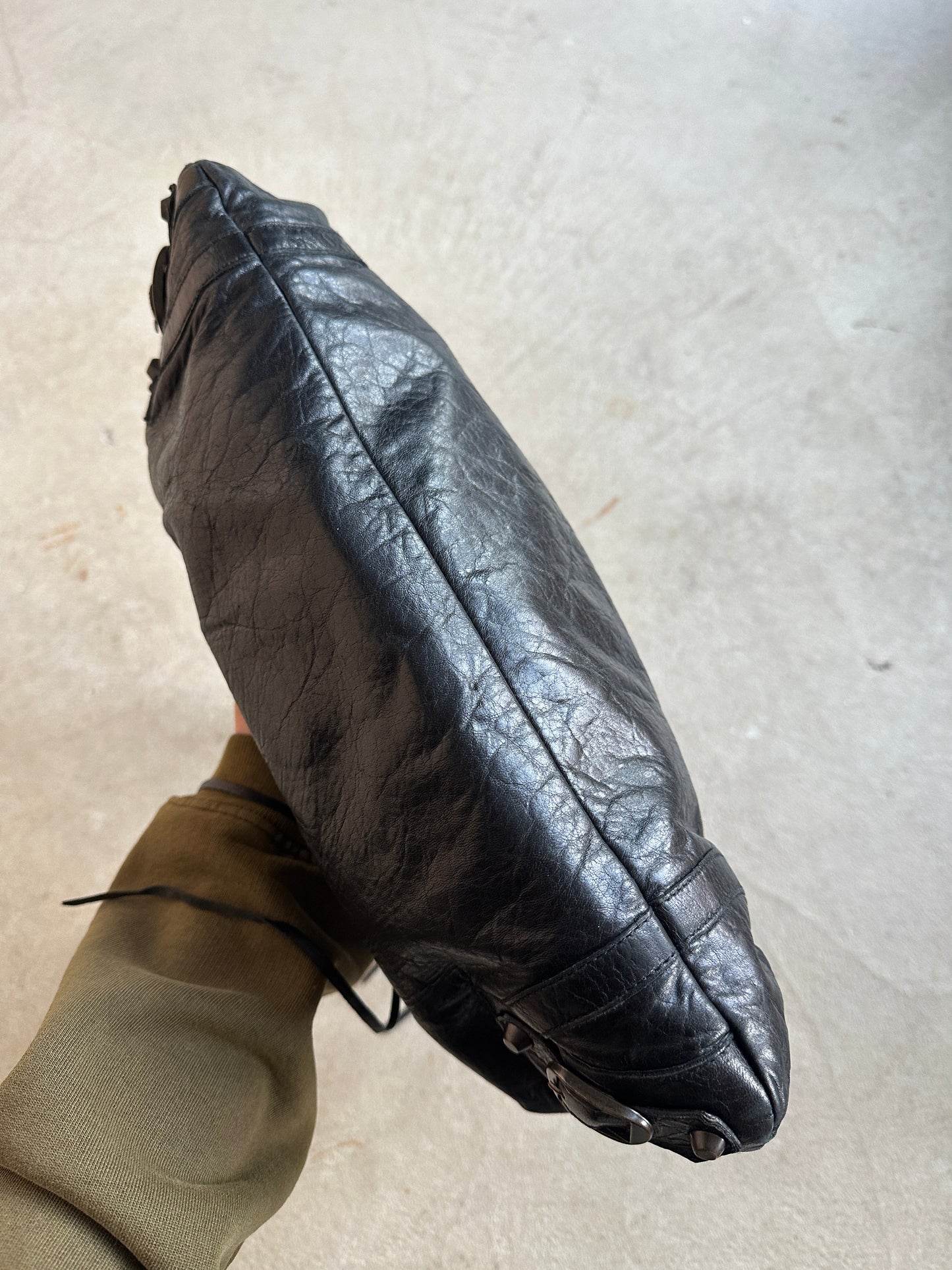 Vintage Black Balenciaga City Style Shoulder Bag