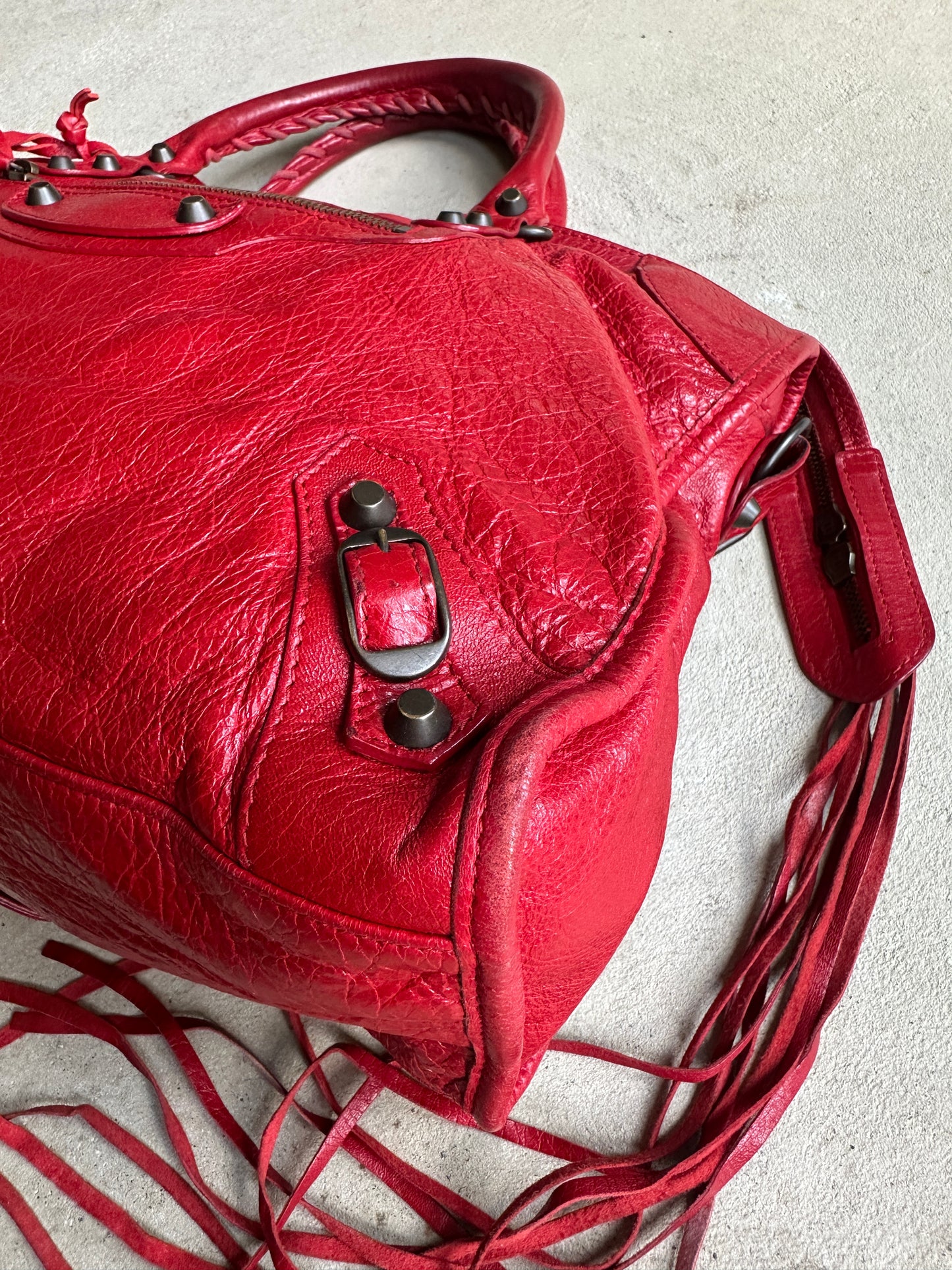Vintage Red Balenciaga City Bag