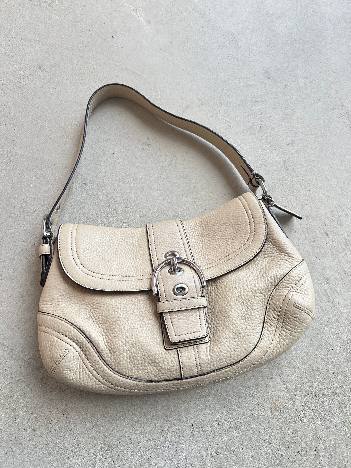 Vintage Coach Beige Soho Shoulder Bag