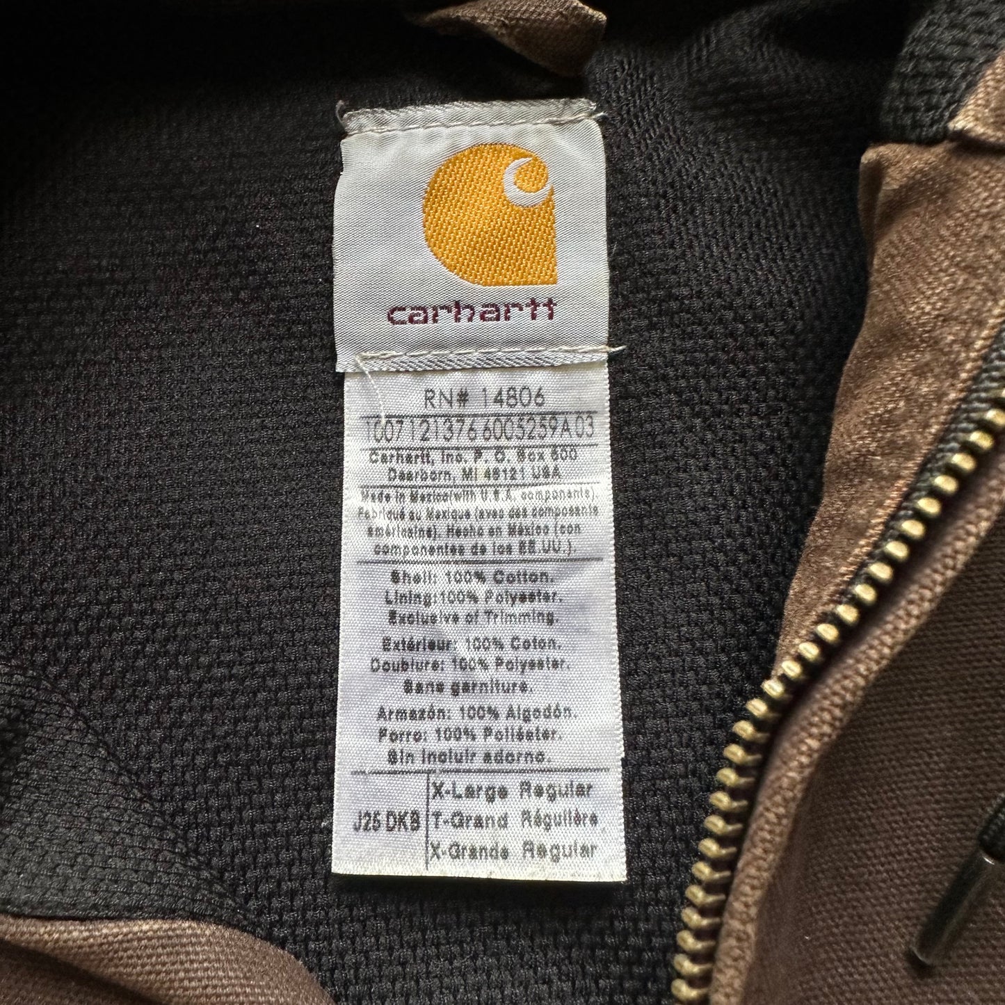 Vintage Carhartt Brown Hooded Jacket - XL