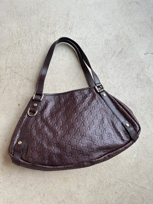 Gucci Brown Leather Abbey Shoulder Bag