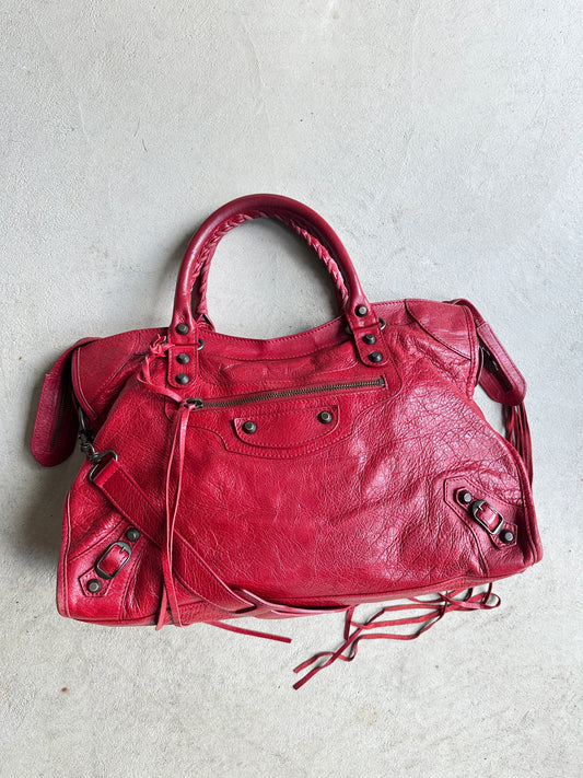 Vintage Red Balenciaga City Bag