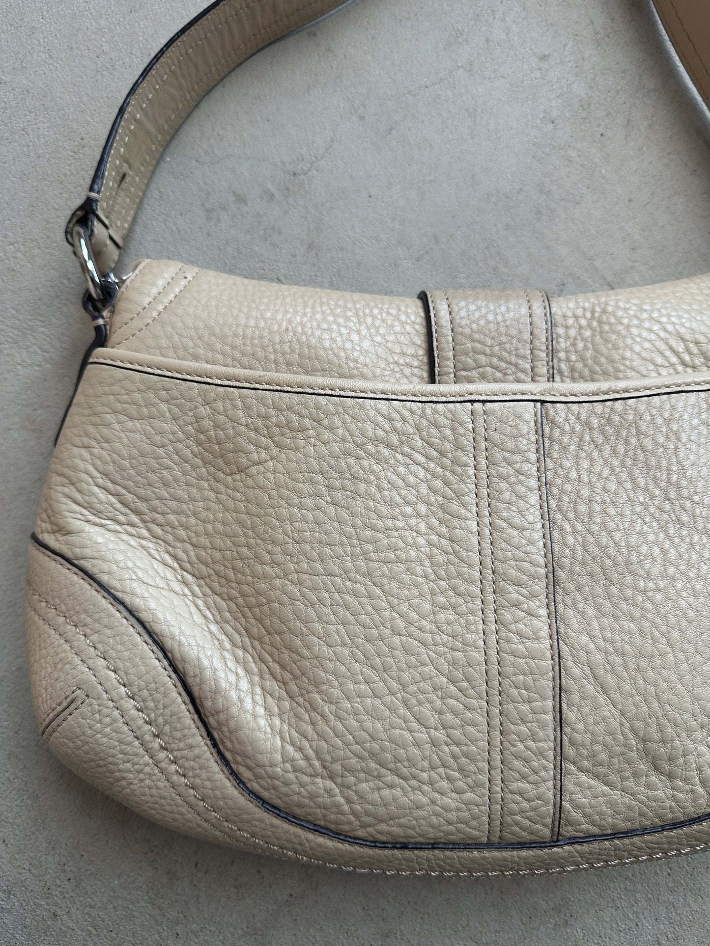 Vintage Coach Beige Soho Shoulder Bag