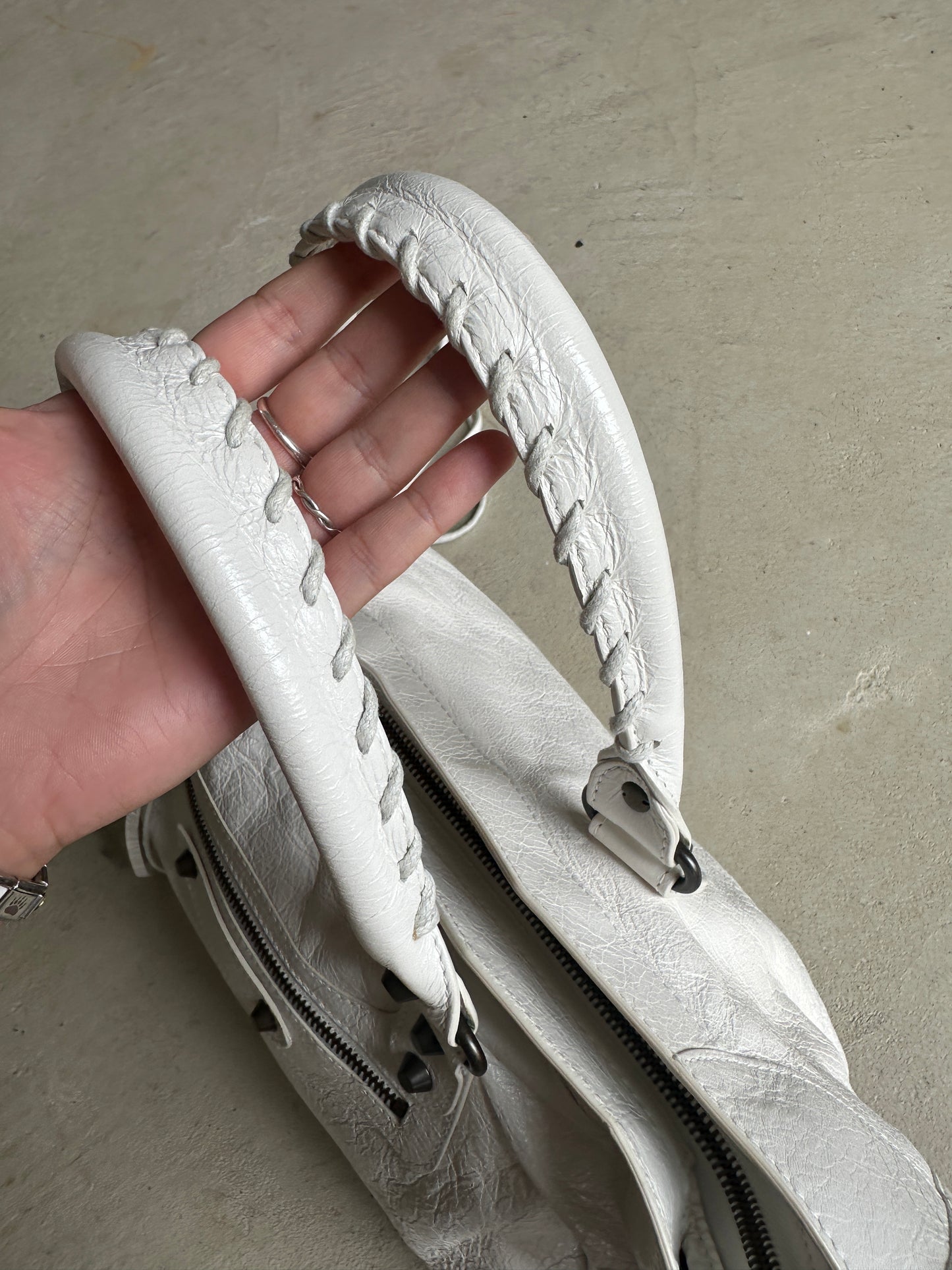 Vintage White Balenciaga City Bag