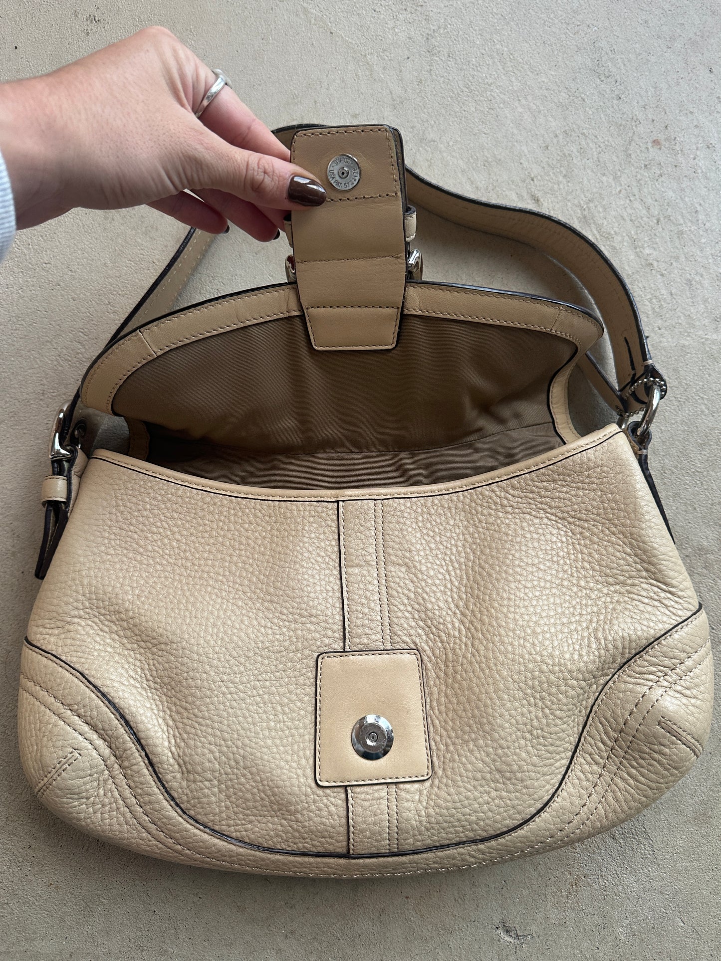 Vintage Coach Beige Soho Shoulder Bag