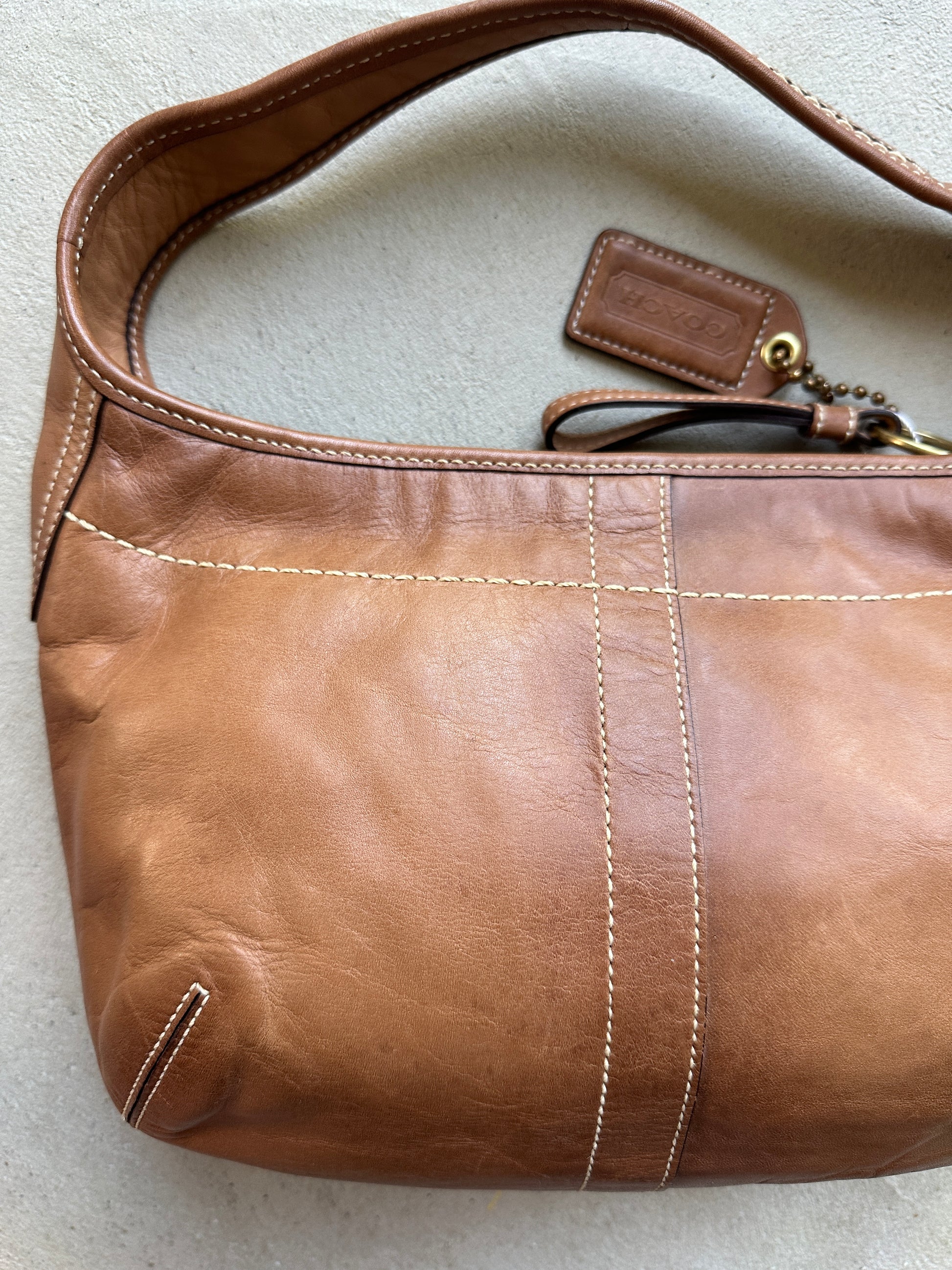 Vintage Coach Brown Leather Shoulder Bag